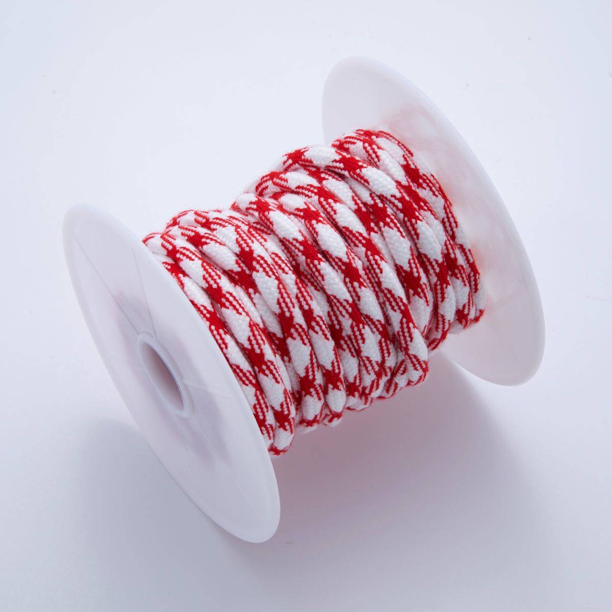 5mm Red - White Braided Summer Sport Cord Necklace Bracelet Finding by Yard | Roll - 1628 - DLUXCA