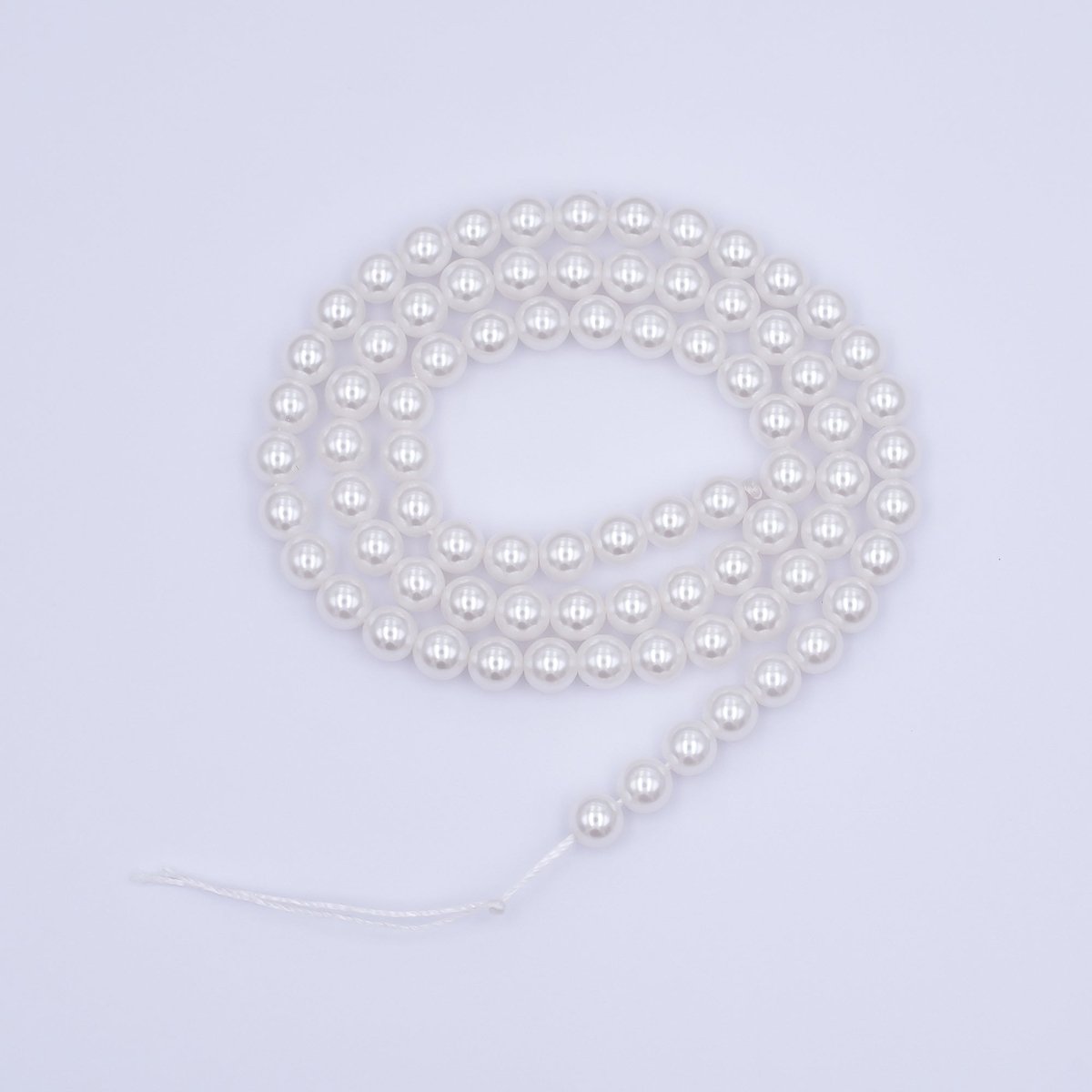 5mm White, Light Pink Round Shell Pearl Strand | WA - 2988 WA - 2994 - DLUXCA