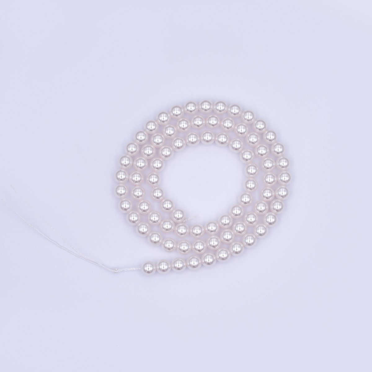 5mm White, Light Pink Round Shell Pearl Strand | WA - 2988 WA - 2994 - DLUXCA