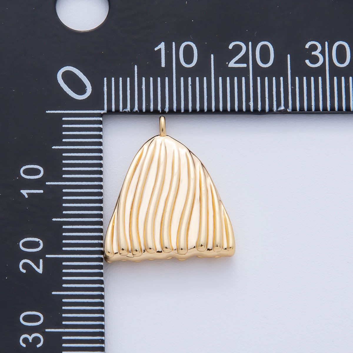 18K Gold Filled 20mm Geometric Lined Triangle Charm | AF1383
