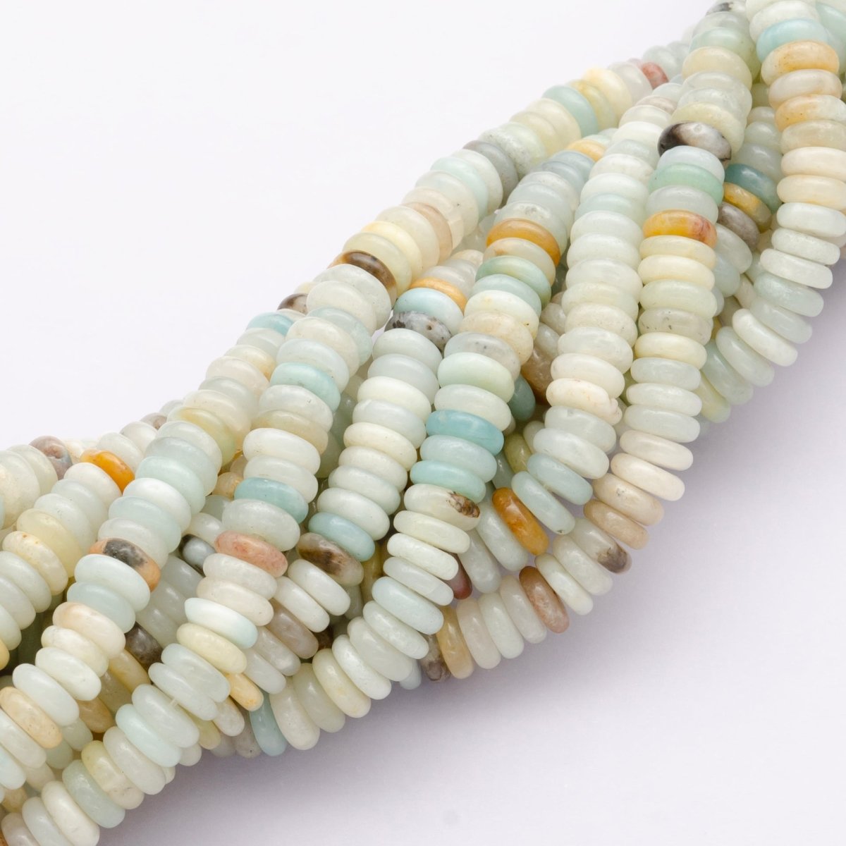 6mm Flat Round Natural Gemstone Strand | WA - 3118 ~ WA - 3127 - DLUXCA