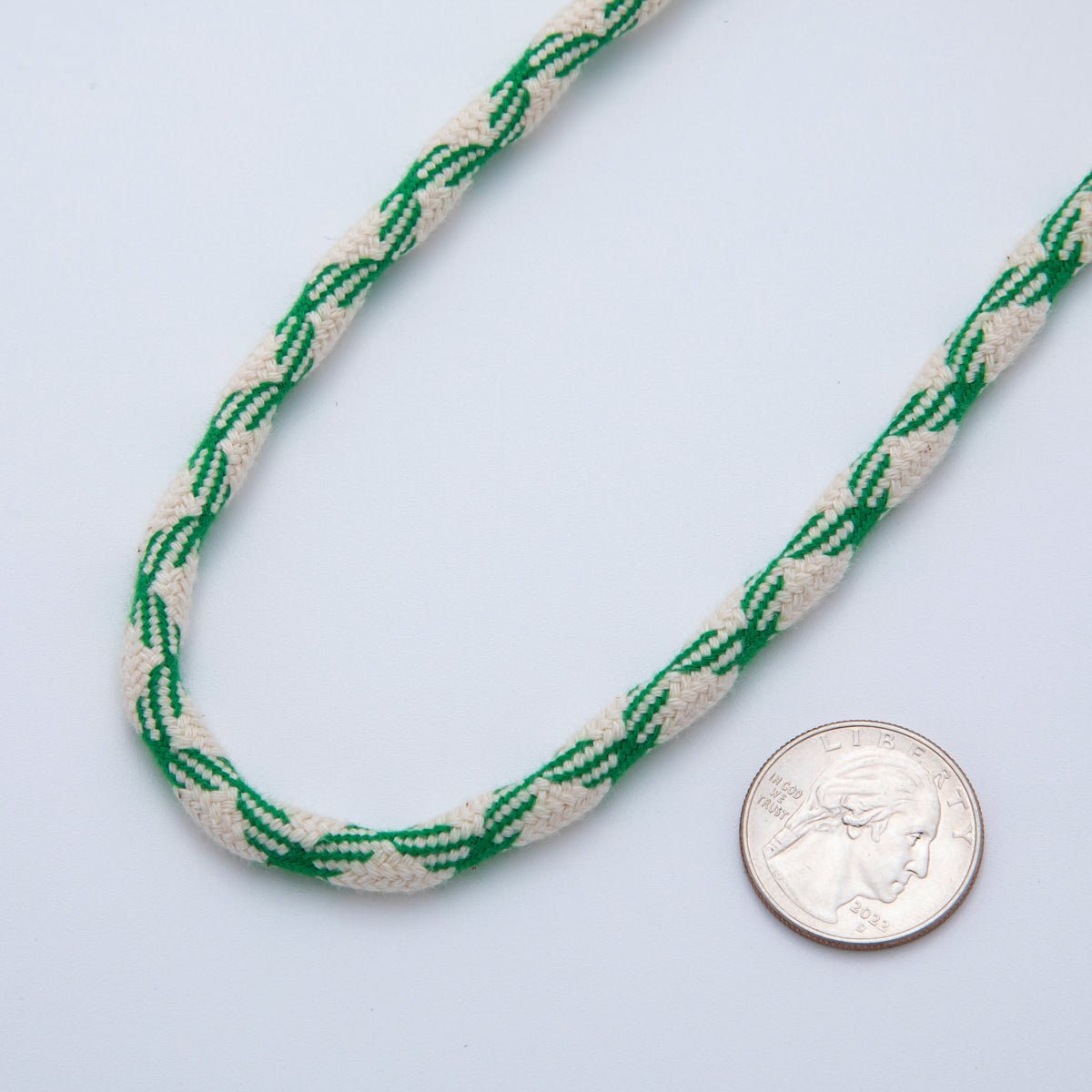 6mm Green - Beige Braided Summer Sport Cord Necklace Bracelet Finding by Yard | Roll - 1644 - DLUXCA