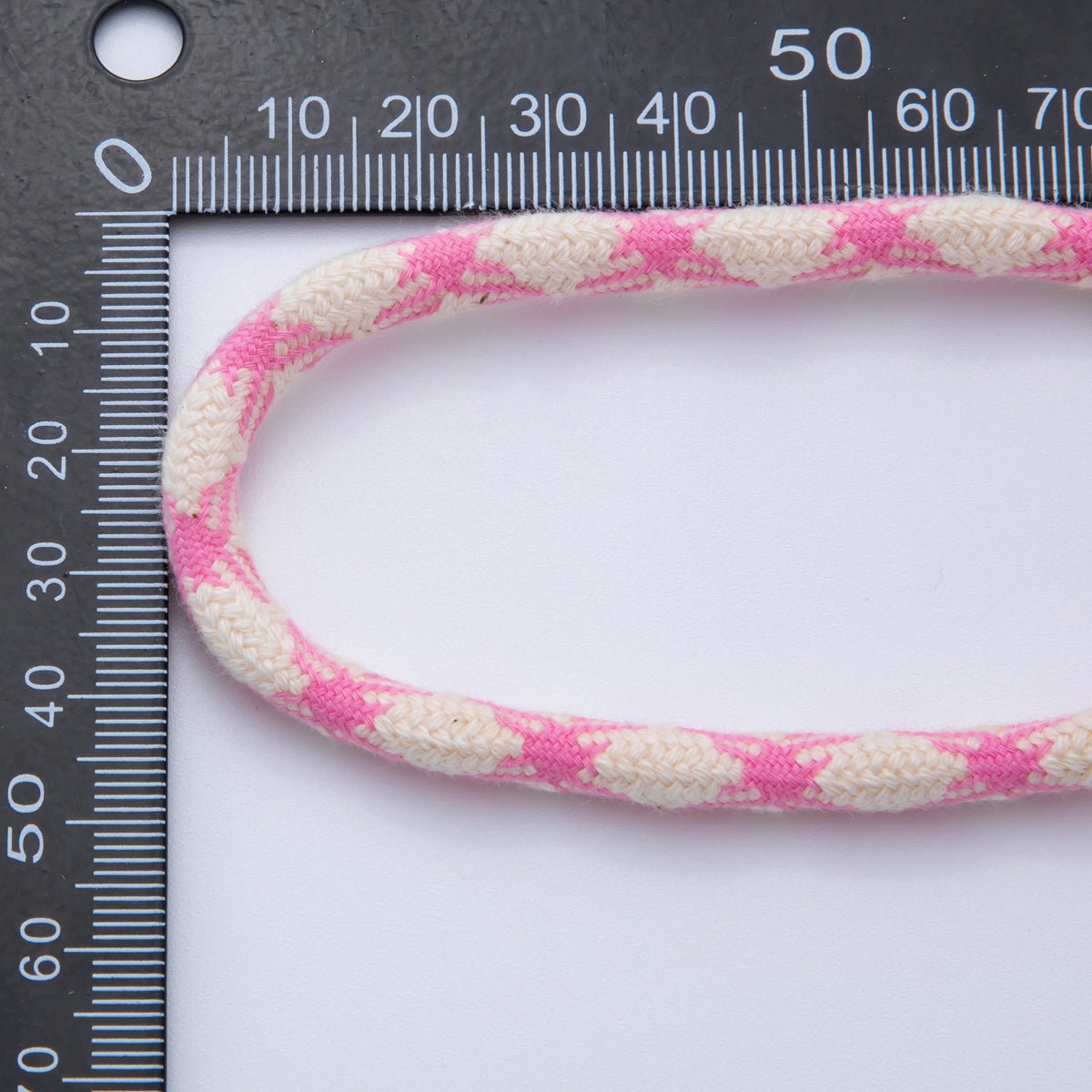 6mm Light Pink - Beige Braided Summer Sport Cord Necklace Bracelet Finding by Yard | Roll - 1640 - DLUXCA