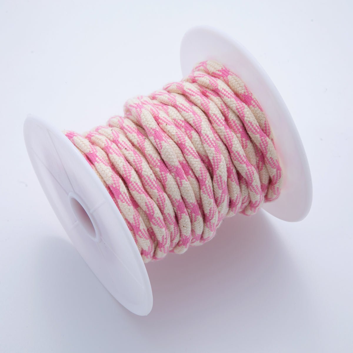 6mm Light Pink - Beige Braided Summer Sport Cord Necklace Bracelet Finding by Yard | Roll - 1640 - DLUXCA