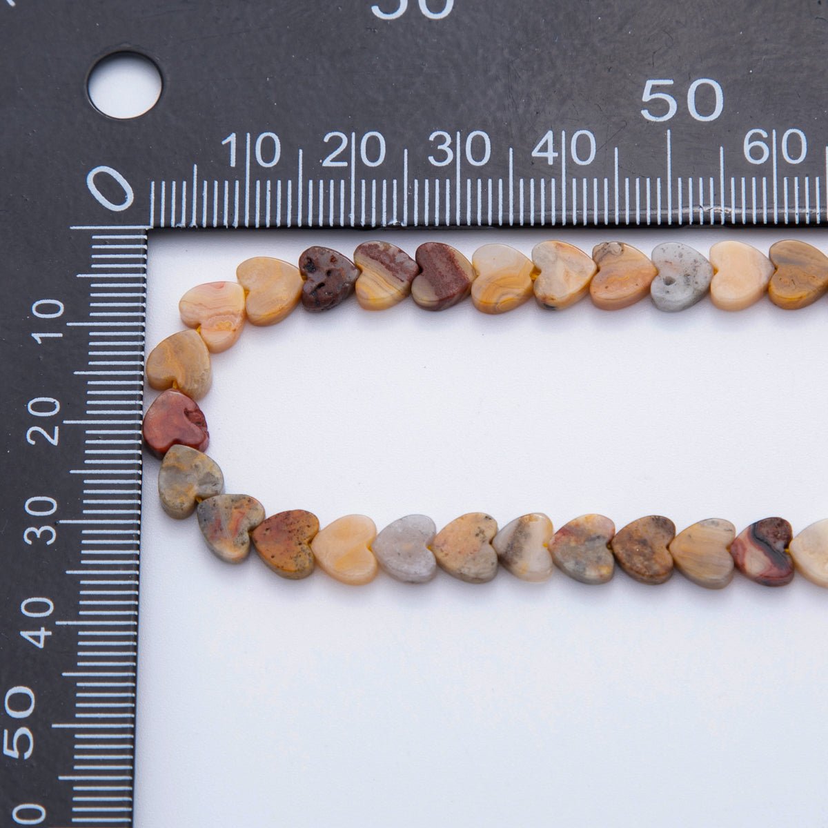 6mm Natural Gemstone Heart Bead Strand Finding | WA - 3206 - DLUXCA