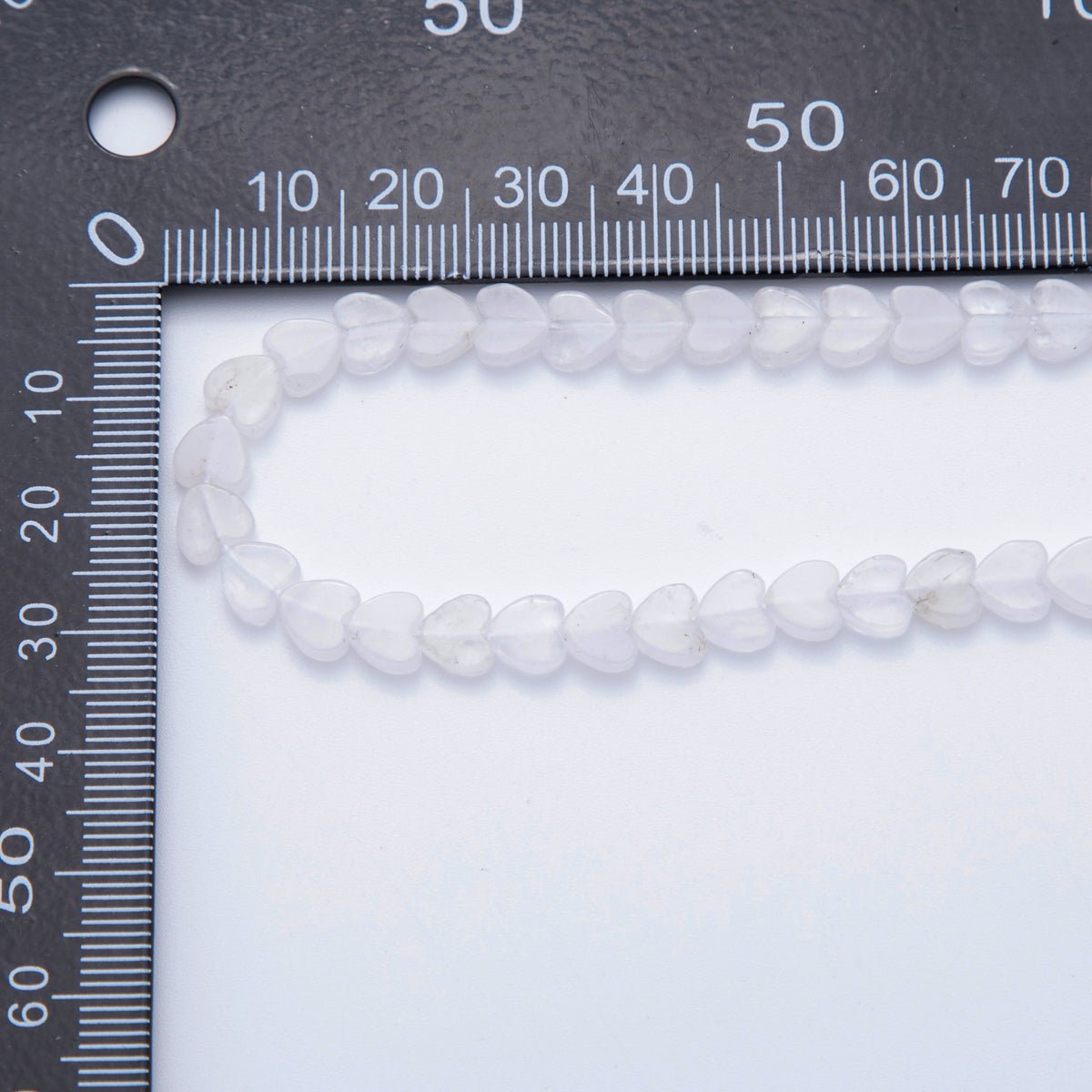 6mm Natural Gemstone Heart Bead Strand Finding | WA - 3206 - DLUXCA