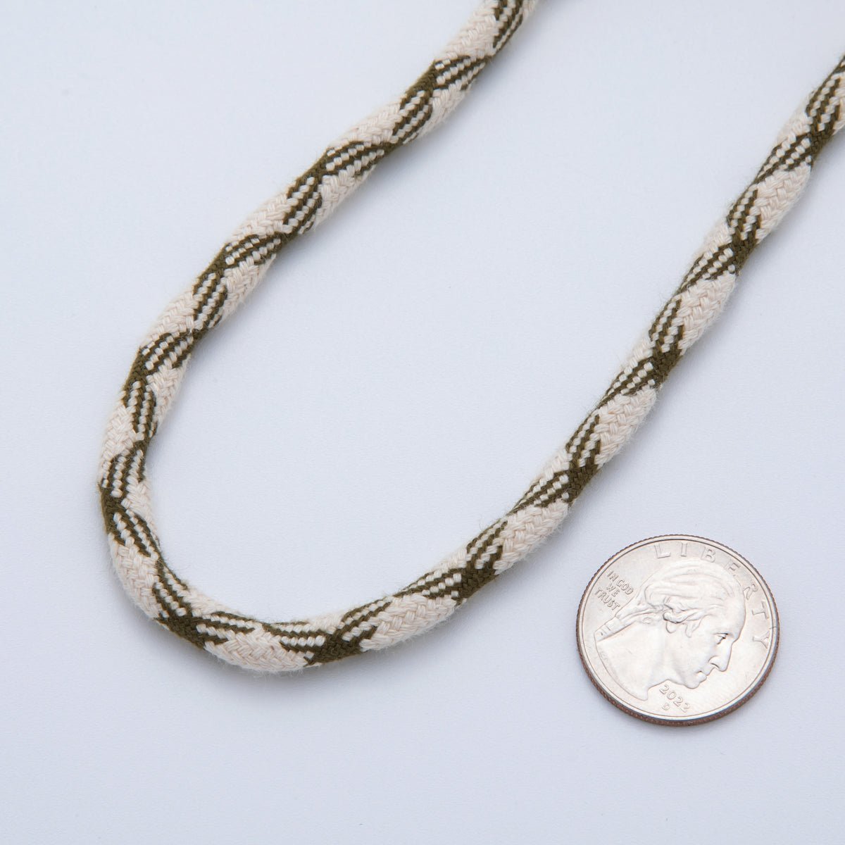 6mm Olive Green - Beige Braided Summer Sport Cord Necklace Bracelet Finding by Yard | Roll - 1643 - DLUXCA