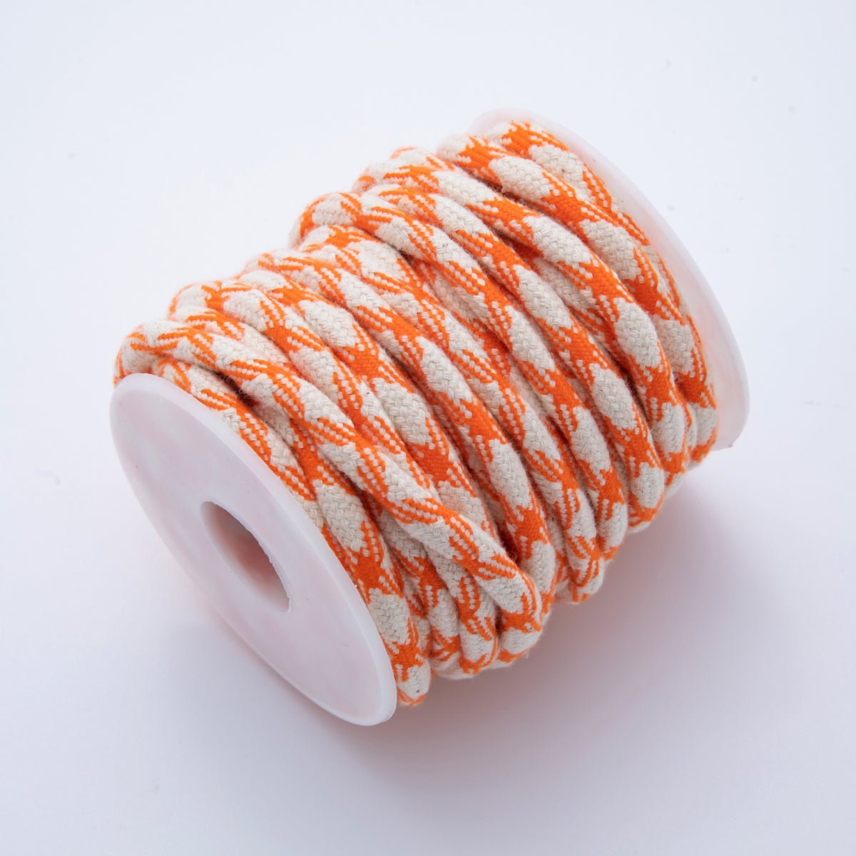 6mm Orange - Beige Braided Summer Sport Cord Necklace Bracelet Finding by Yard | Roll - 1646 - DLUXCA