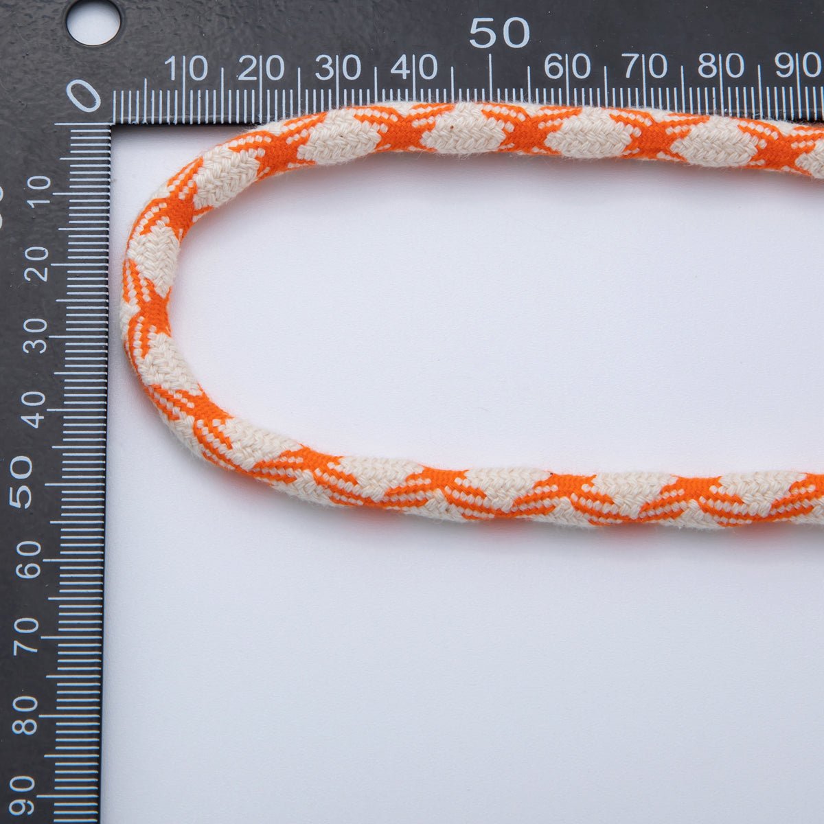 6mm Orange - Beige Braided Summer Sport Cord Necklace Bracelet Finding by Yard | Roll - 1646 - DLUXCA