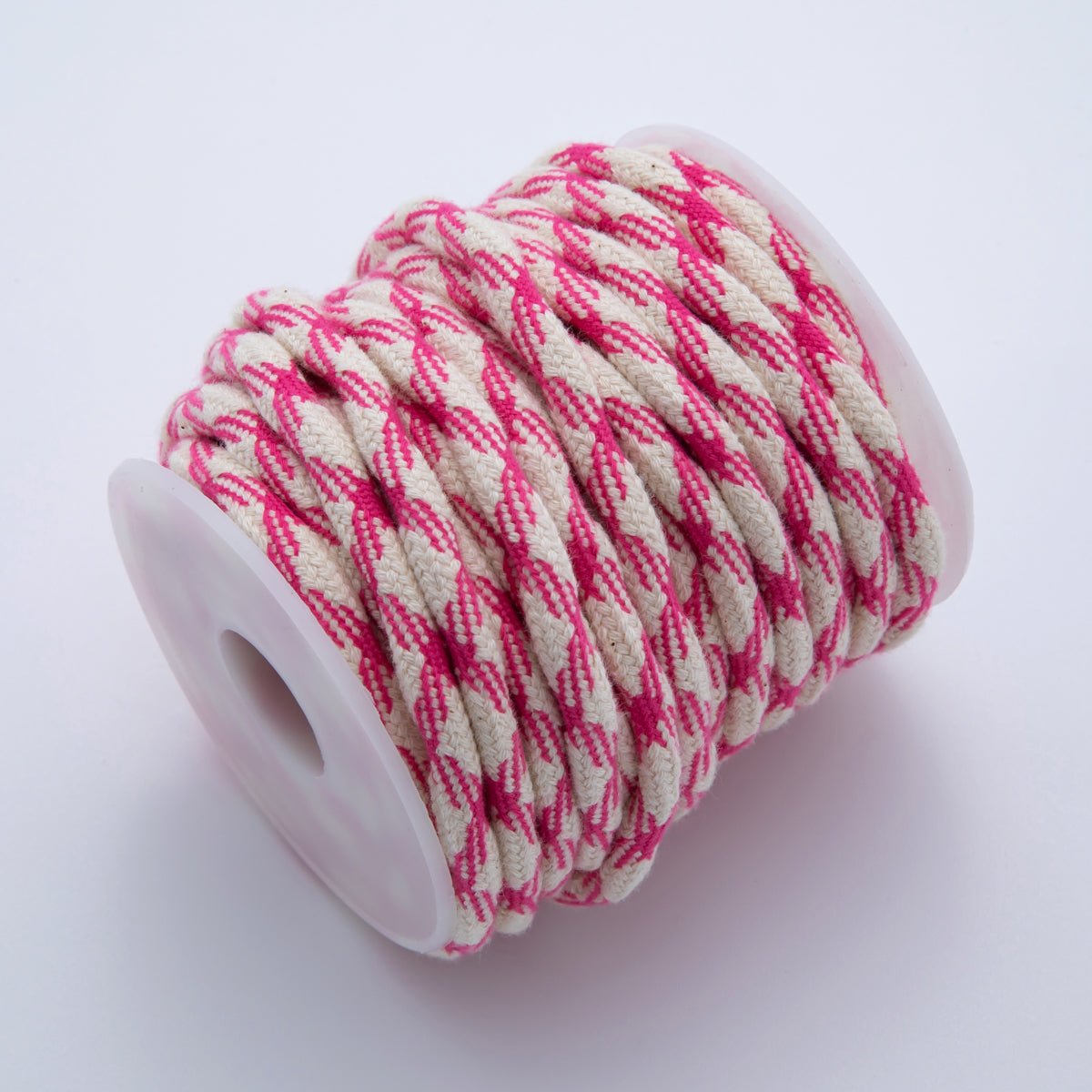 6mm Pink - Beige Braided Summer Sport Cord Necklace Bracelet Finding by Yard | Roll - 1645 - DLUXCA