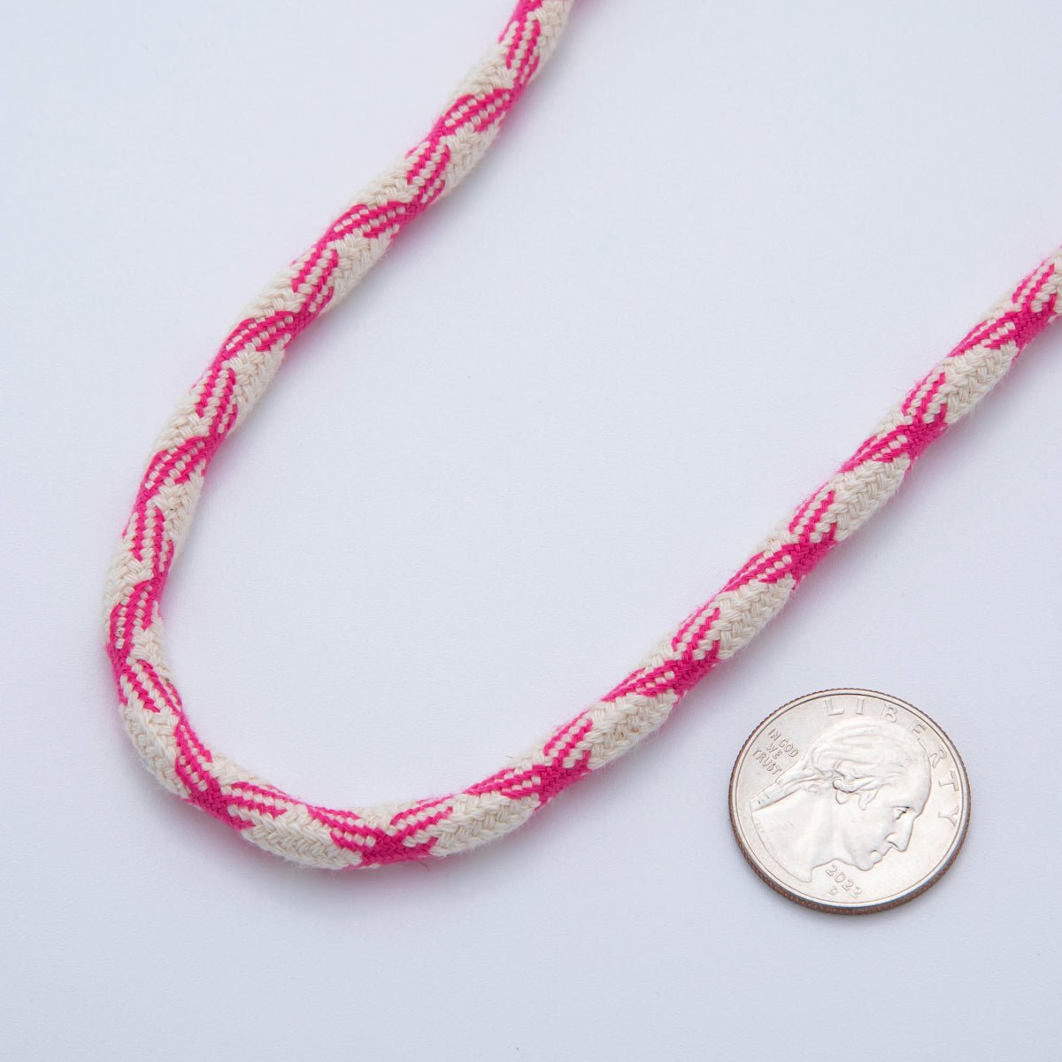6mm Pink - Beige Braided Summer Sport Cord Necklace Bracelet Finding by Yard | Roll - 1645 - DLUXCA