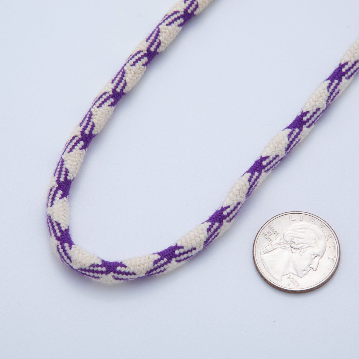 6mm Purple - Beige Braided Summer Sport Cord Necklace Bracelet Finding by Yard | Roll - 1641 - DLUXCA
