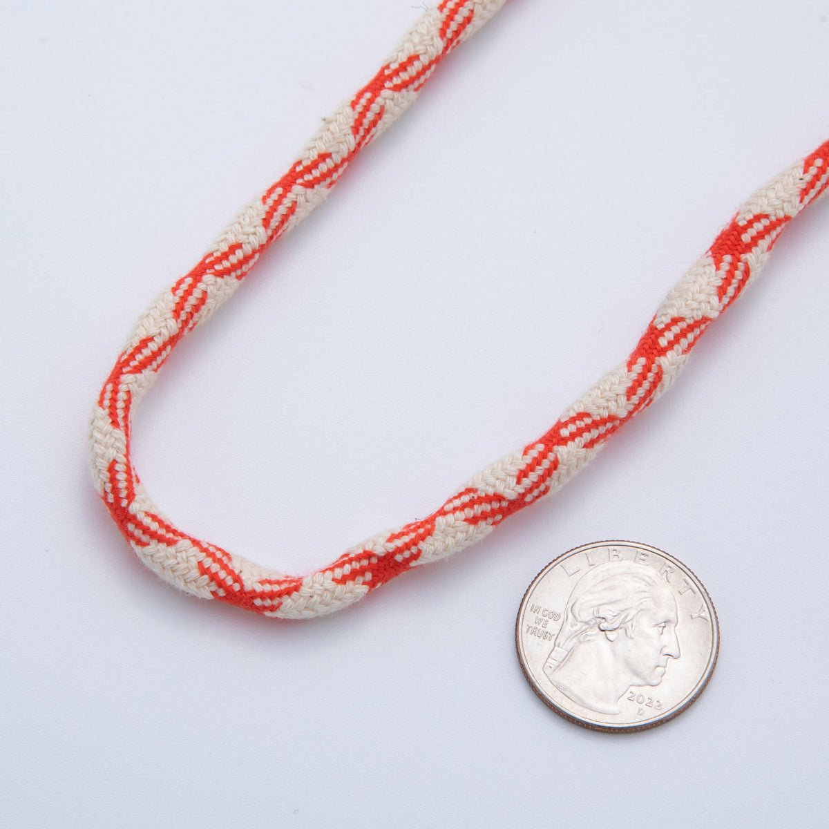 6mm Red - Beige Braided Summer Sport Cord Necklace Bracelet Finding by Yard | Roll - 1639 - DLUXCA