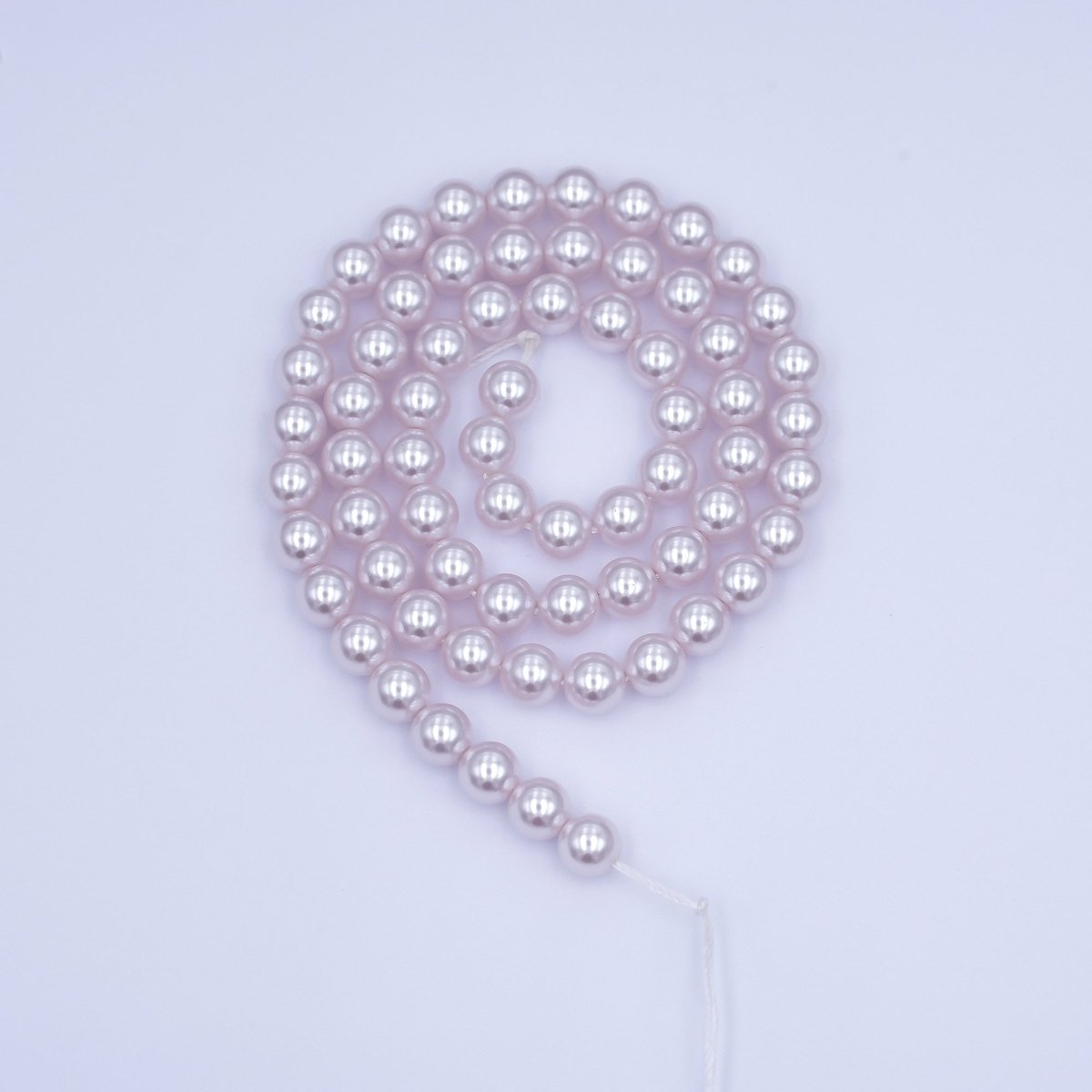6mm Round White, Purple, Pink Shell Pearl Strand | WA - 2989 - WA - 3014 - DLUXCA