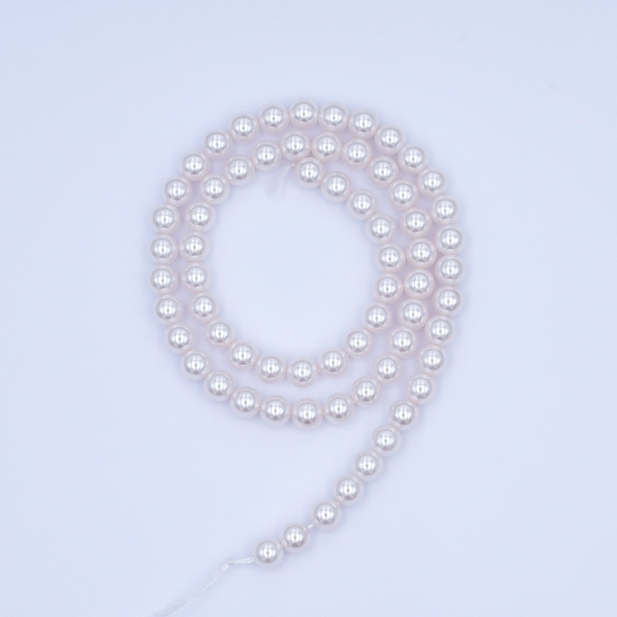 6mm Round White, Purple, Pink Shell Pearl Strand | WA - 2989 - WA - 3014 - DLUXCA