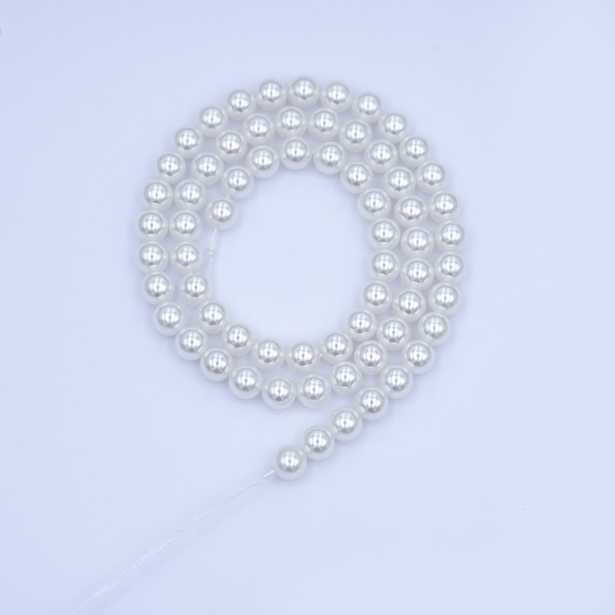 6mm Round White, Purple, Pink Shell Pearl Strand | WA - 2989 - WA - 3014 - DLUXCA