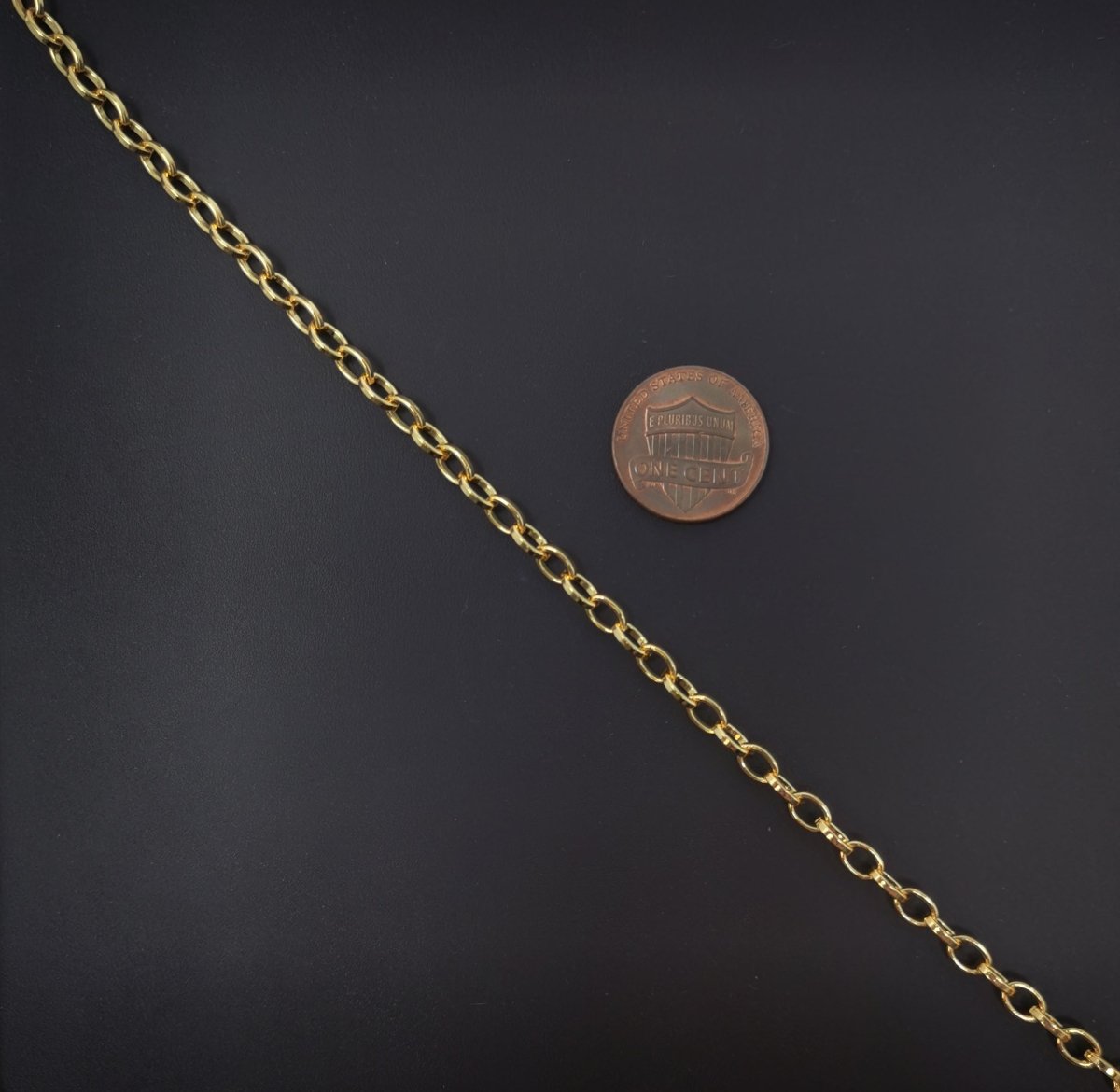 6x4mm Thick Rolo Cable Chain by the Yard, 24K Gold Filled Oval Chunky Necklace Unfinished Chain Great For Layer Necklace Choker Bracelet, CABLE Chain | ROLL - 062 Clearance Pricing - DLUXCA