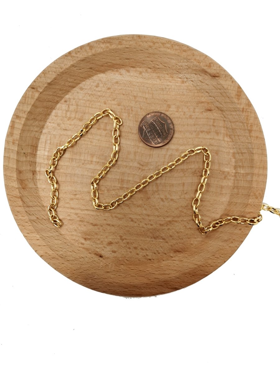 6x4mm Thick Rolo Cable Chain by the Yard, 24K Gold Filled Oval Chunky Necklace Unfinished Chain Great For Layer Necklace Choker Bracelet, CABLE Chain | ROLL - 062 Clearance Pricing - DLUXCA
