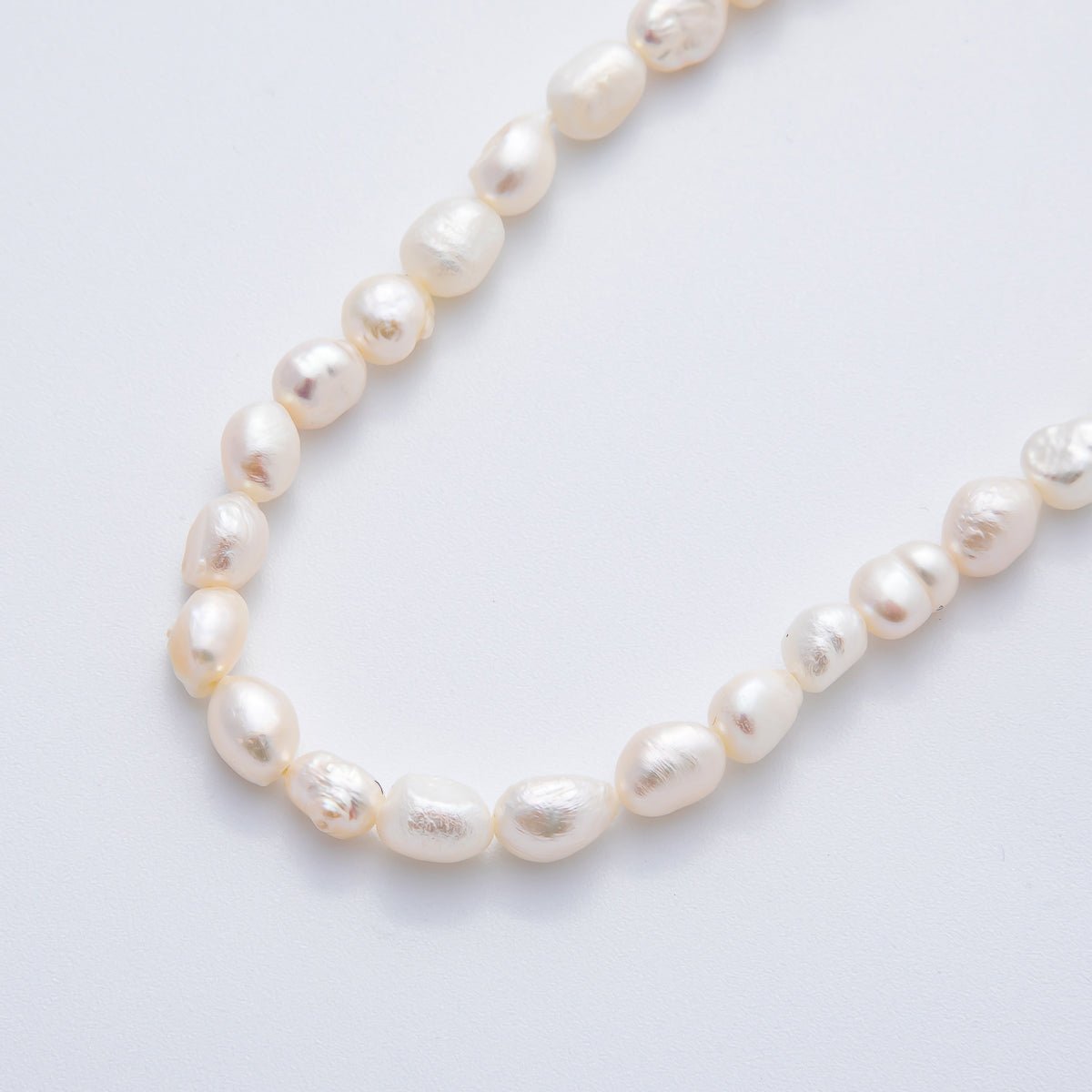 7.3mm Natural White Freshwater Pearl Rice - Shaped Beads Strands | WA - 3503 - DLUXCA