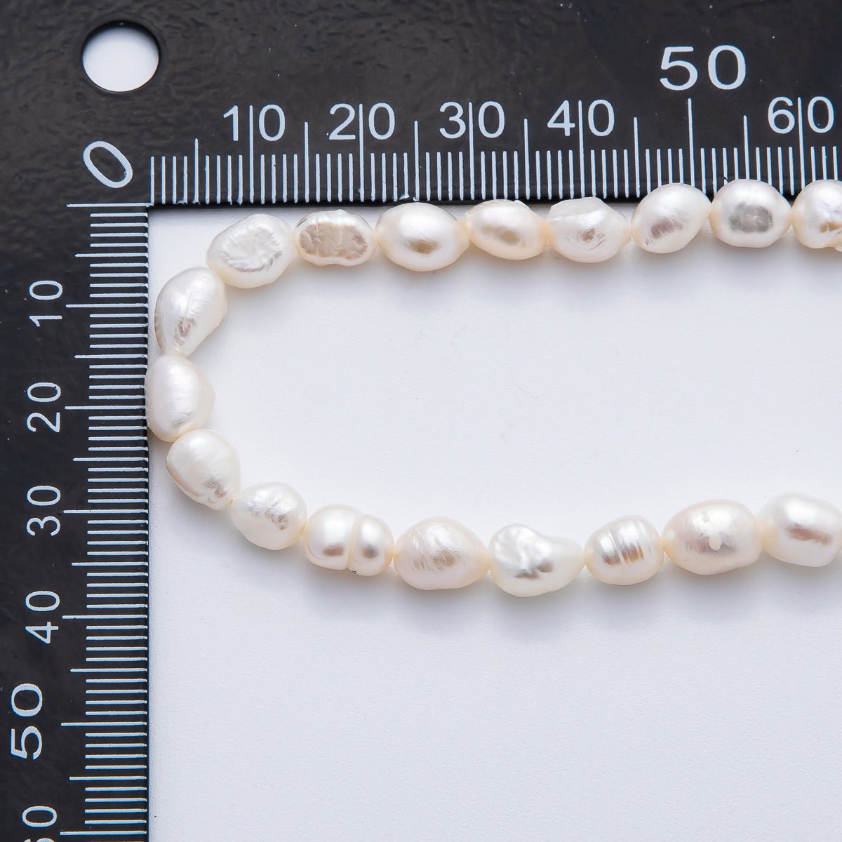7.3mm Natural White Freshwater Pearl Rice - Shaped Beads Strands | WA - 3503 - DLUXCA