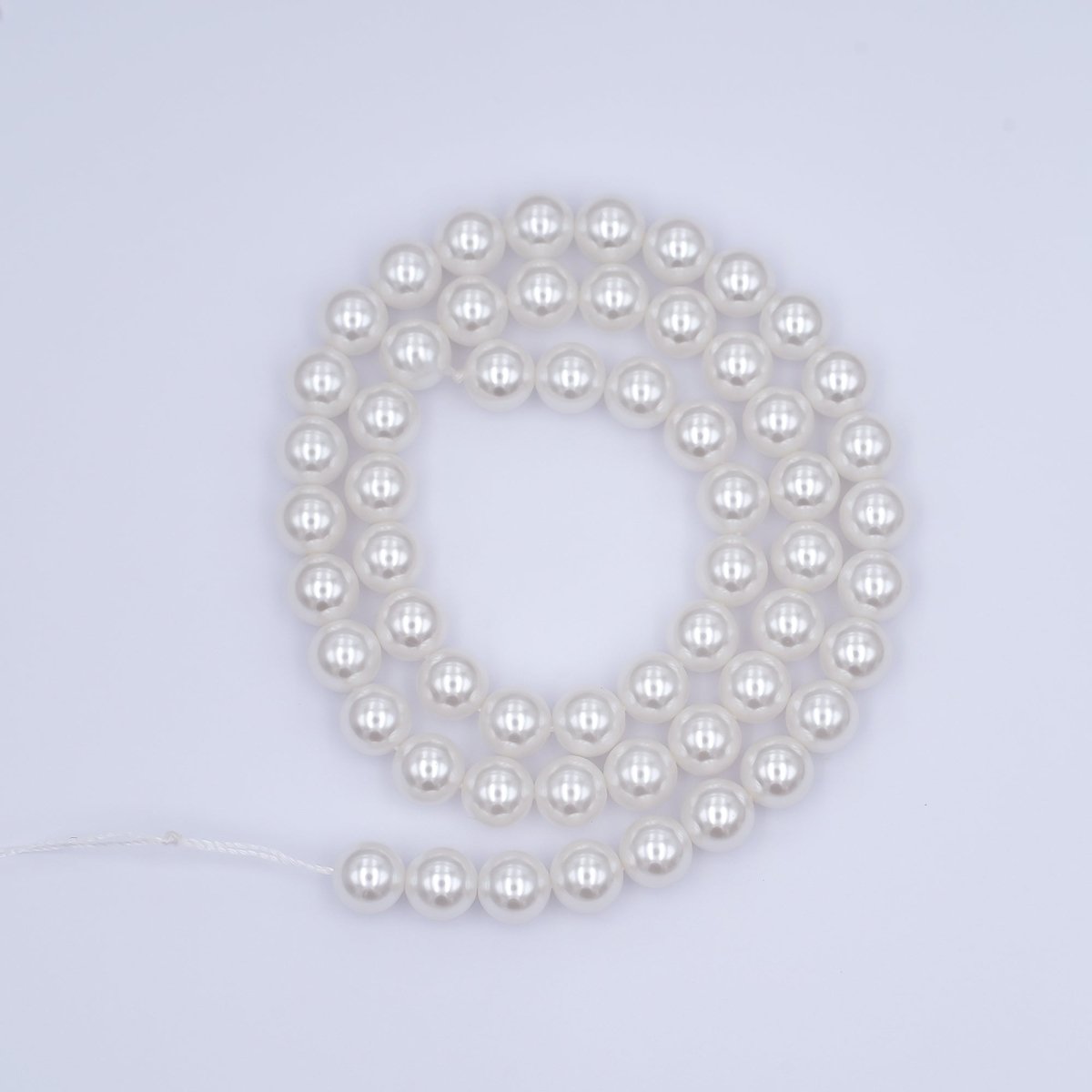 74mm White, Light Pink Round Shell Pearl Strand | WA - 2990 WA - 2996 - DLUXCA