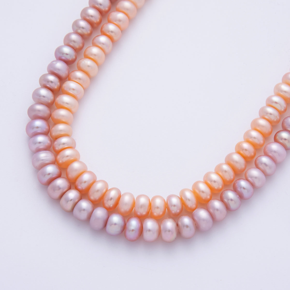 6mm Pink, Purple Natural Shell Pearl Rondelle Bead Strand Finding | WA-4052 WA-4053