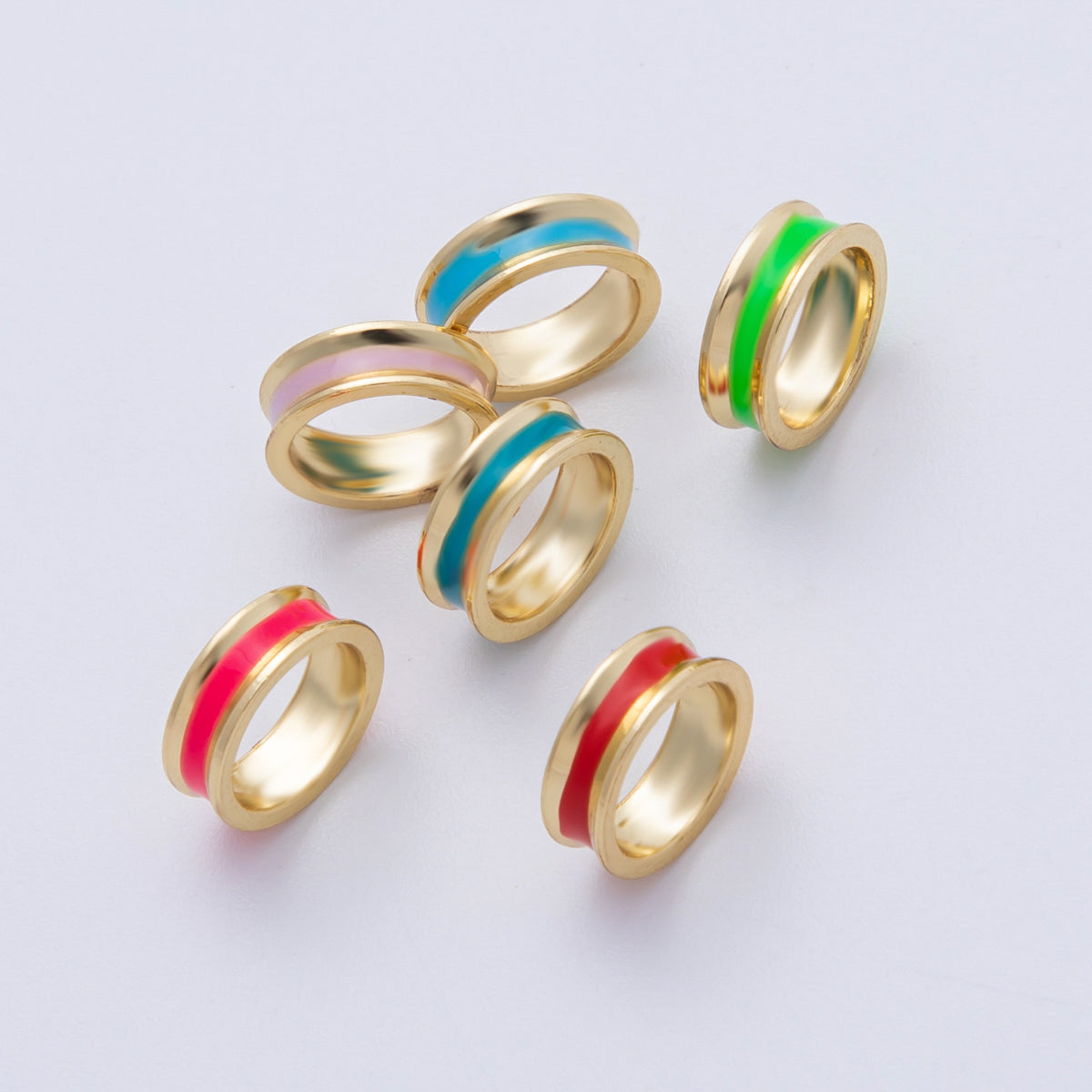 14K Gold Filled 10mm Enamel Rondelle Bead | Beads-00015 - Beads-00020