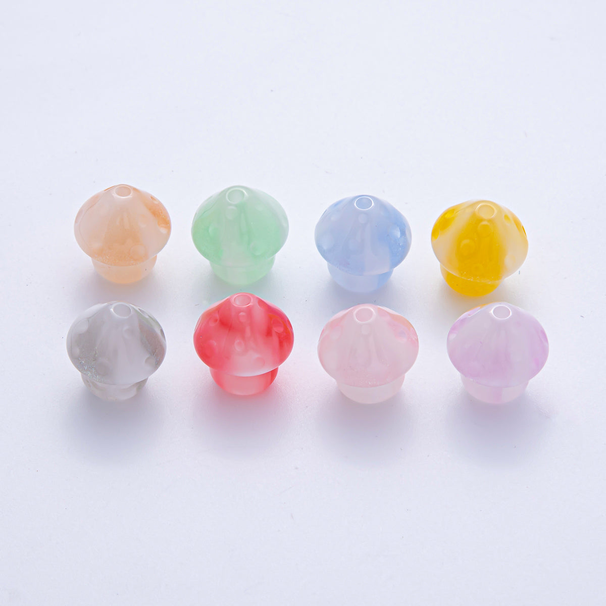 17mm Forest Mushroom Plant Acrylic Resin Bead Set by 2 | B648 - B651