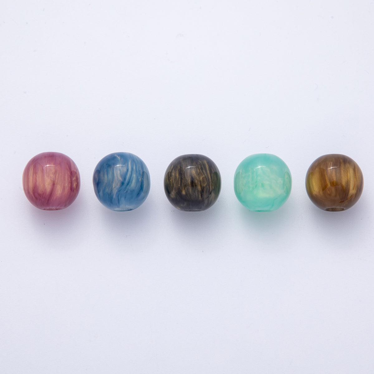 19mm Blue, Red, Black, Green, Brown Acrylic Resin Round Bead | B622 - B625