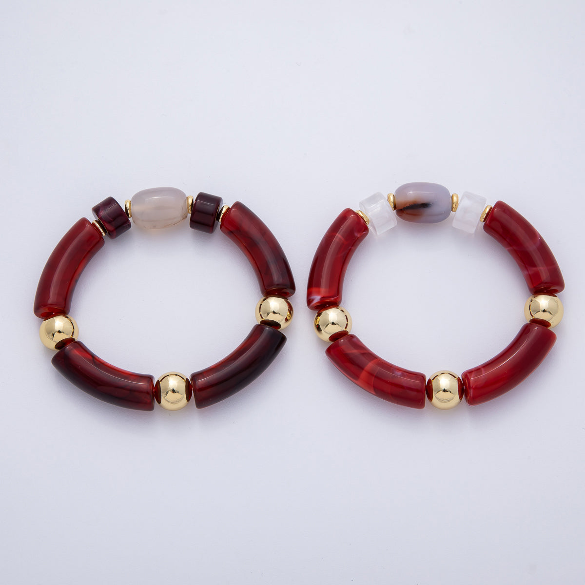 6mm Red Jasper, Carnelian Gemstone Bead Stretch Bracelet | WA-3971