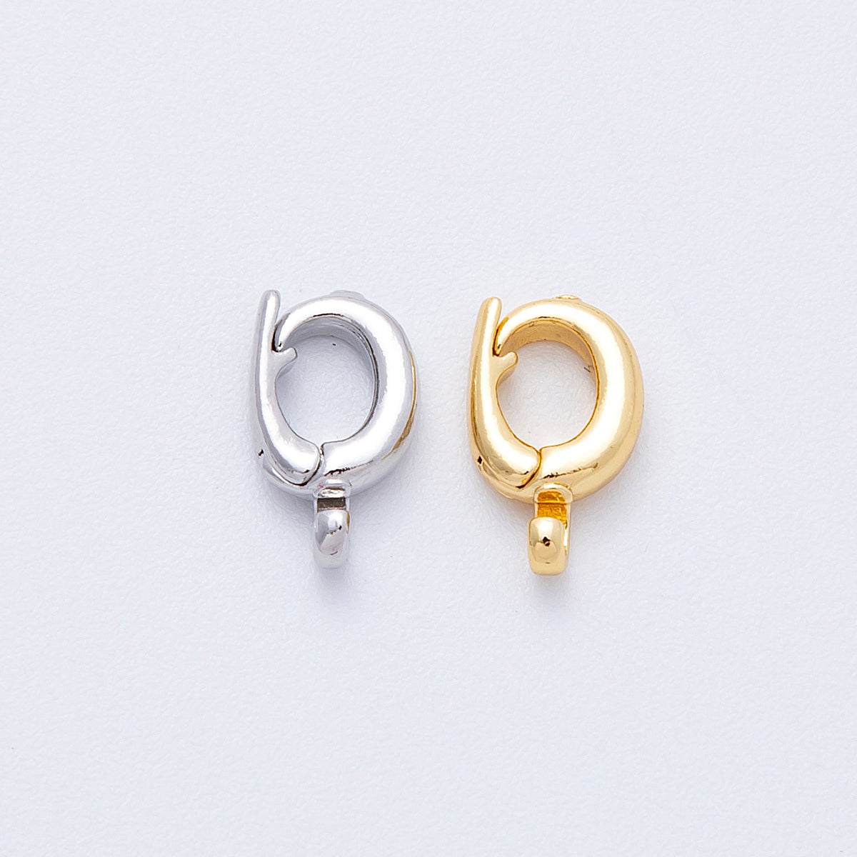 18K Gold Filled 12mm Pull Gate Round Clasps Closure Finding in Gold & Silver | Findings-00037 Findings-00038