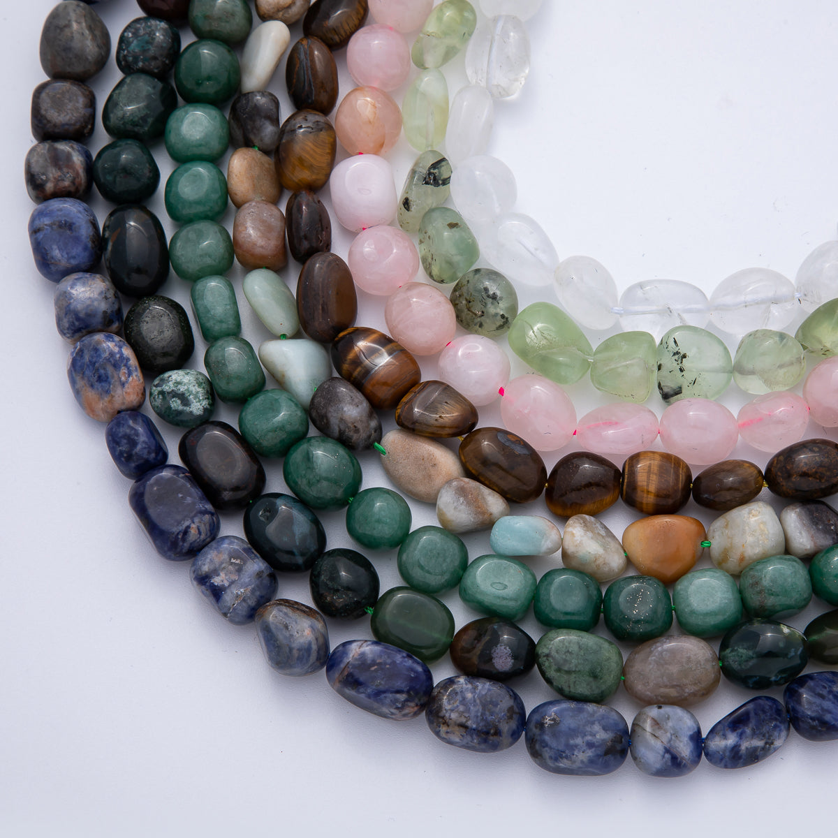 12.5mm Natural Gemstone Pebble Bead Strand Finding | WA-3863 ~ WA-3877