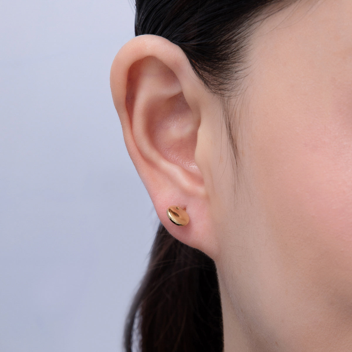 14K Gold Filled 17.6mm Clear CZ Round Circle Stud Earrings | Earrings-00032