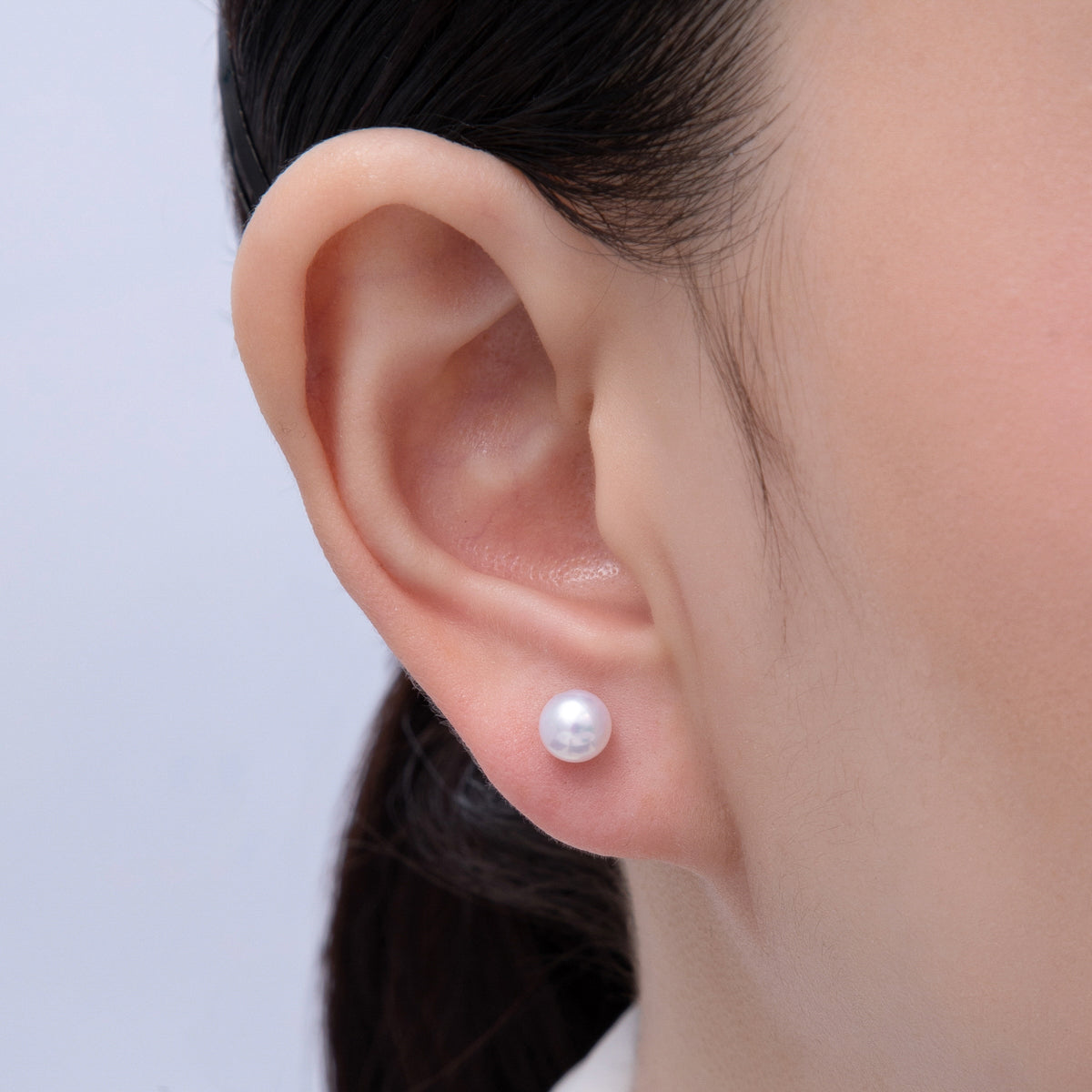 Silver 6mm White, Pink, Off-White Shell Pearl Round Stud Earrings | AD1676 - AD1678