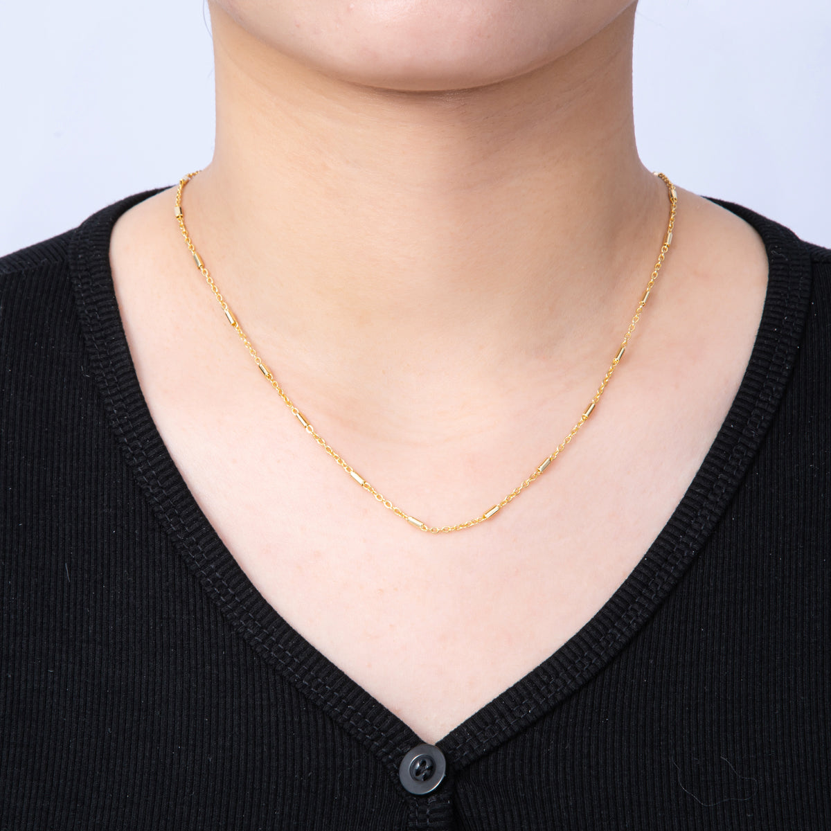 Stainless Steel 1.7mm Tube Satellite Chain 18 Inch Necklace w. Extender | WA-04142