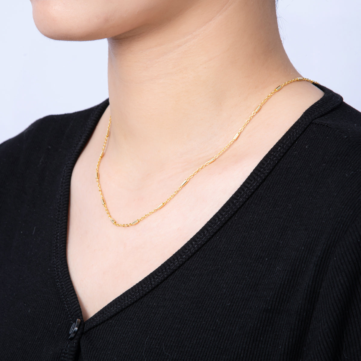 Stainless Steel 1.7mm Tube Satellite Chain 18 Inch Necklace w. Extender | WA-04142