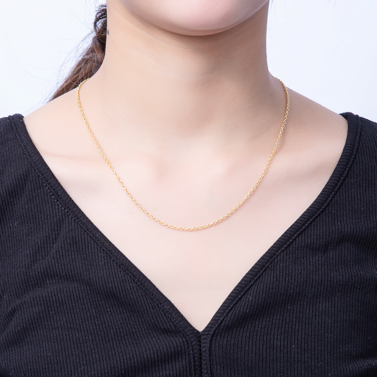 16K Gold Filled 2mm Minimalist Cable Chain 18 Inch, 19.5 Inch Necklace w. Extender | WA-4064 WA-4065