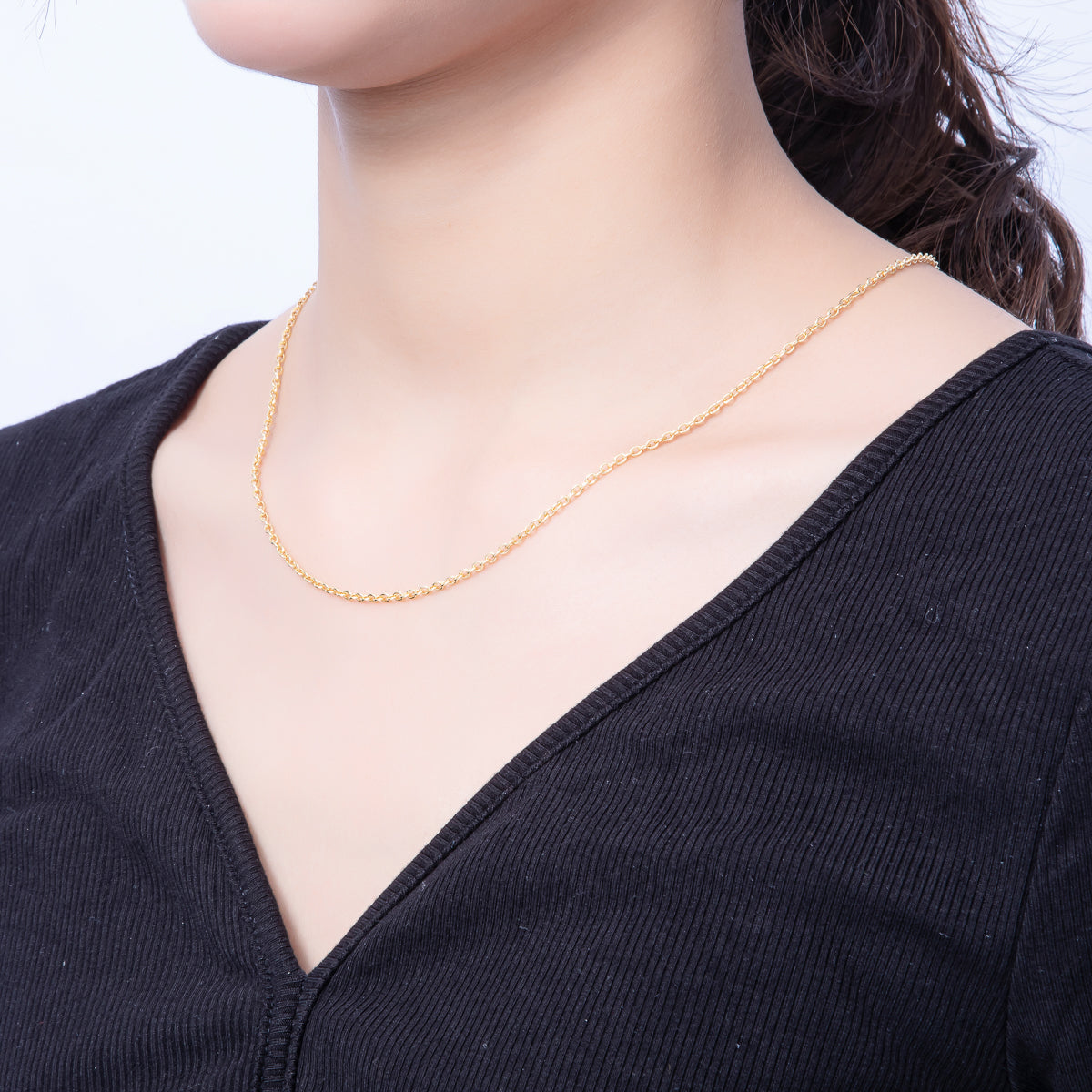 16K Gold Filled 2mm Minimalist Cable Chain 18 Inch, 19.5 Inch Necklace w. Extender | WA-4064 WA-4065
