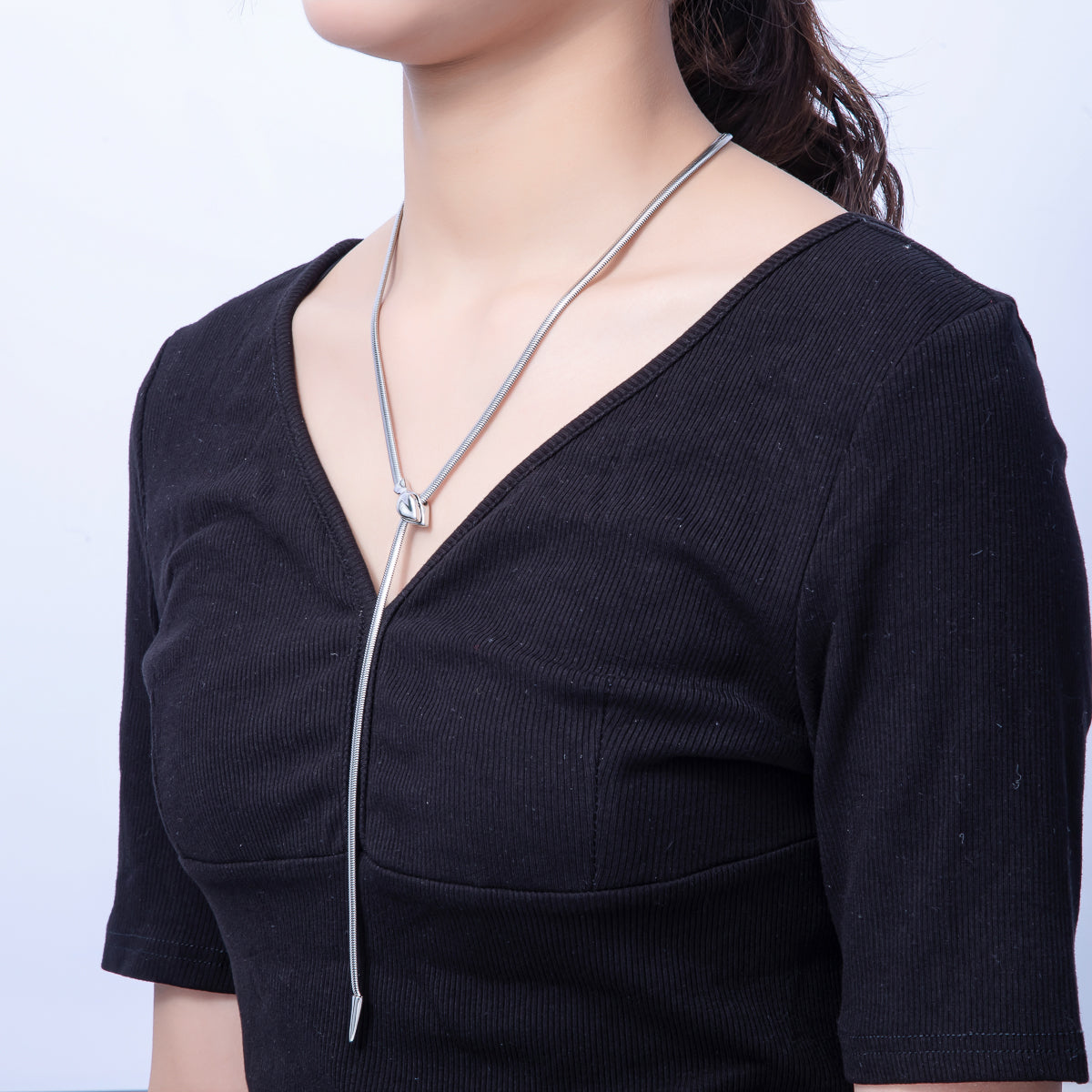 Stainless Steel 4mm Herringbone Snake Lariat Adjustable Chain 25 Inch Necklace in Gold & Silver | WA-1402 WA-1403