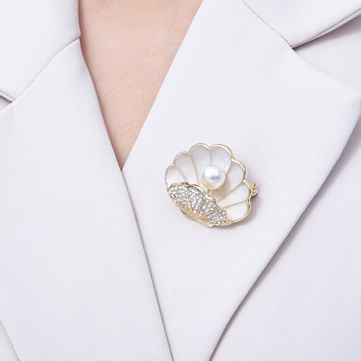 Mermaid Pearl-of-the-Sea Statement Shell Brooch Pin | BH-009