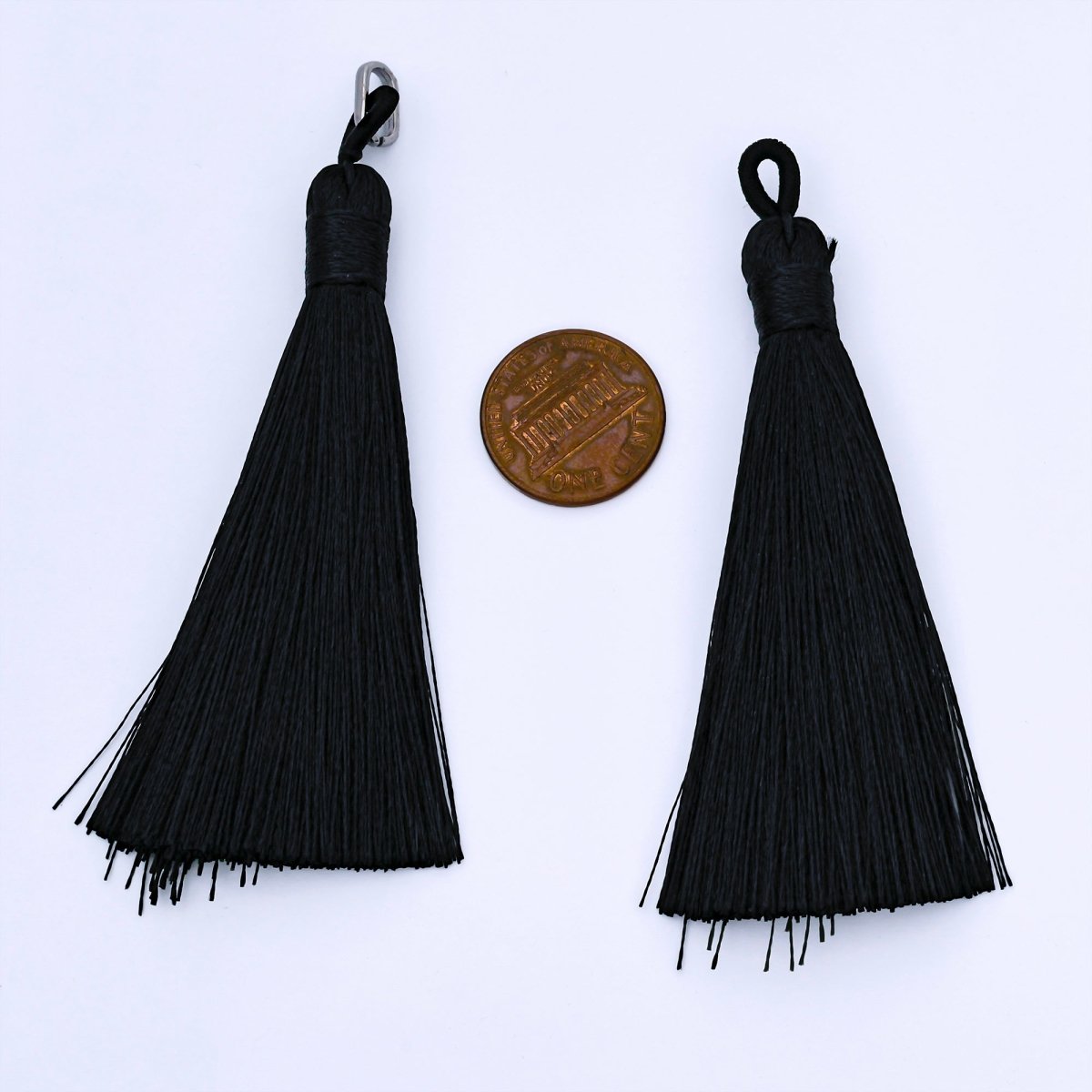 83mm Black Tassel Bail Drop Keychain Accessories Fringe Jewelry | Z1494 - Z1496 - DLUXCA