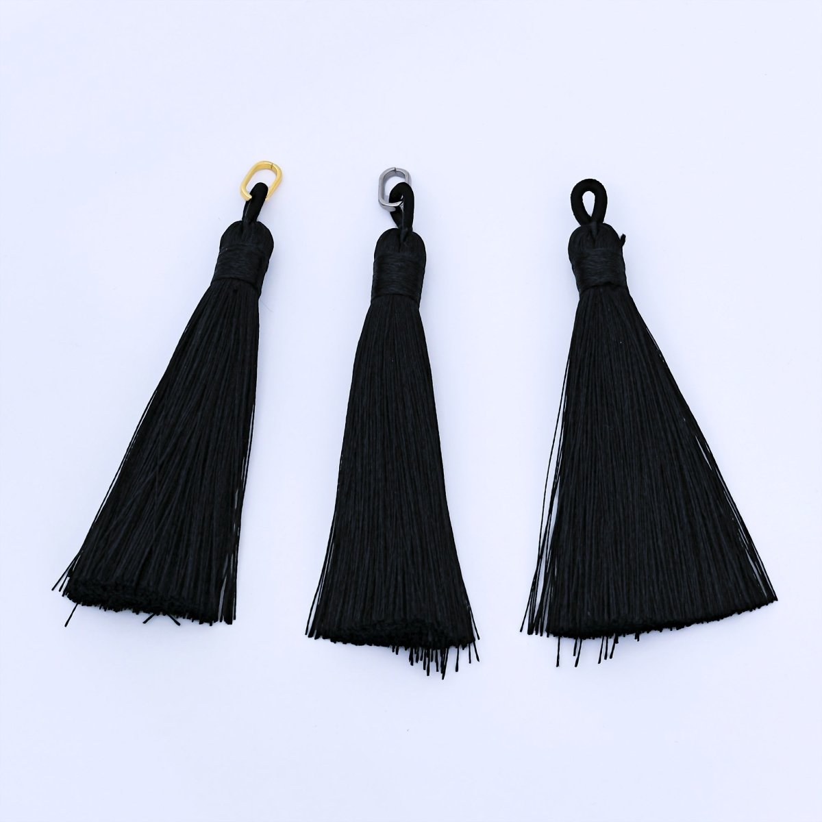 83mm Black Tassel Bail Drop Keychain Accessories Fringe Jewelry | Z1494 - Z1496 - DLUXCA