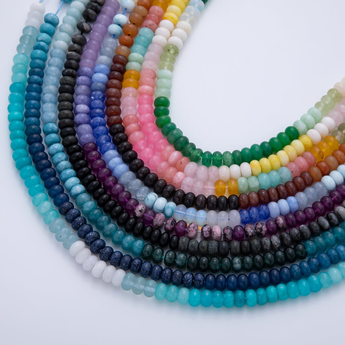 8.3mm Green, Pink, Brown Dyed Colorful Agate Rondelle Bead Strands Findings | WA - 3611, WA - 3618 ~ WA - 3621, WA - 3786 ~ WA - 3789 - DLUXCA
