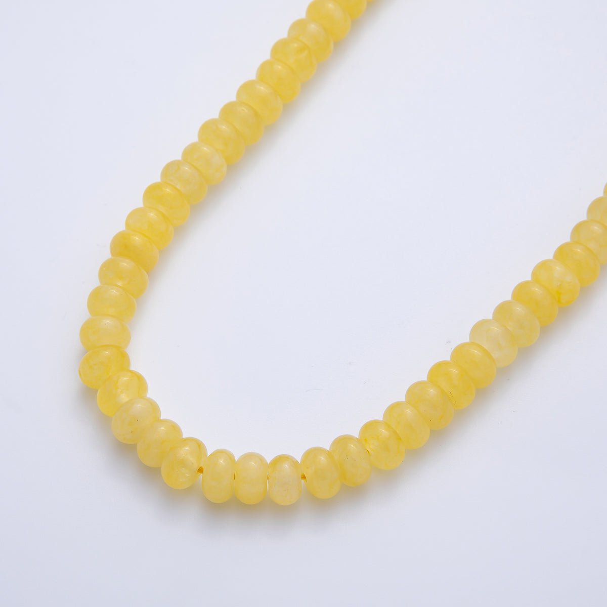 8.3mm Soft Yellow Gemstone Beads Corn Seeds Round Bead Strands Findings | WA - 3791 - DLUXCA