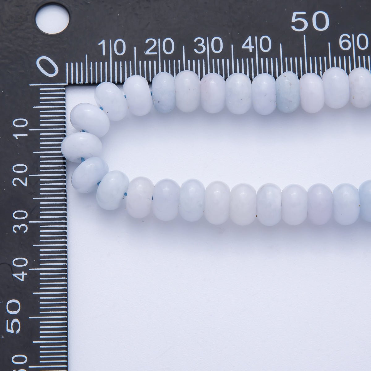 8.7mm Blue Chalcedony Rondelle Natural Gemstone Bead Strand Finding | WA - 3998 - DLUXCA