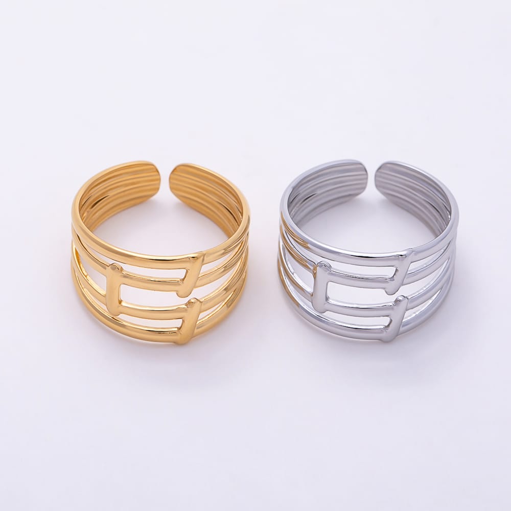 16K Gold Filled Minimalist Molten Multiple Band Ring in Gold & Silver | Rings-00431 Rings-00432