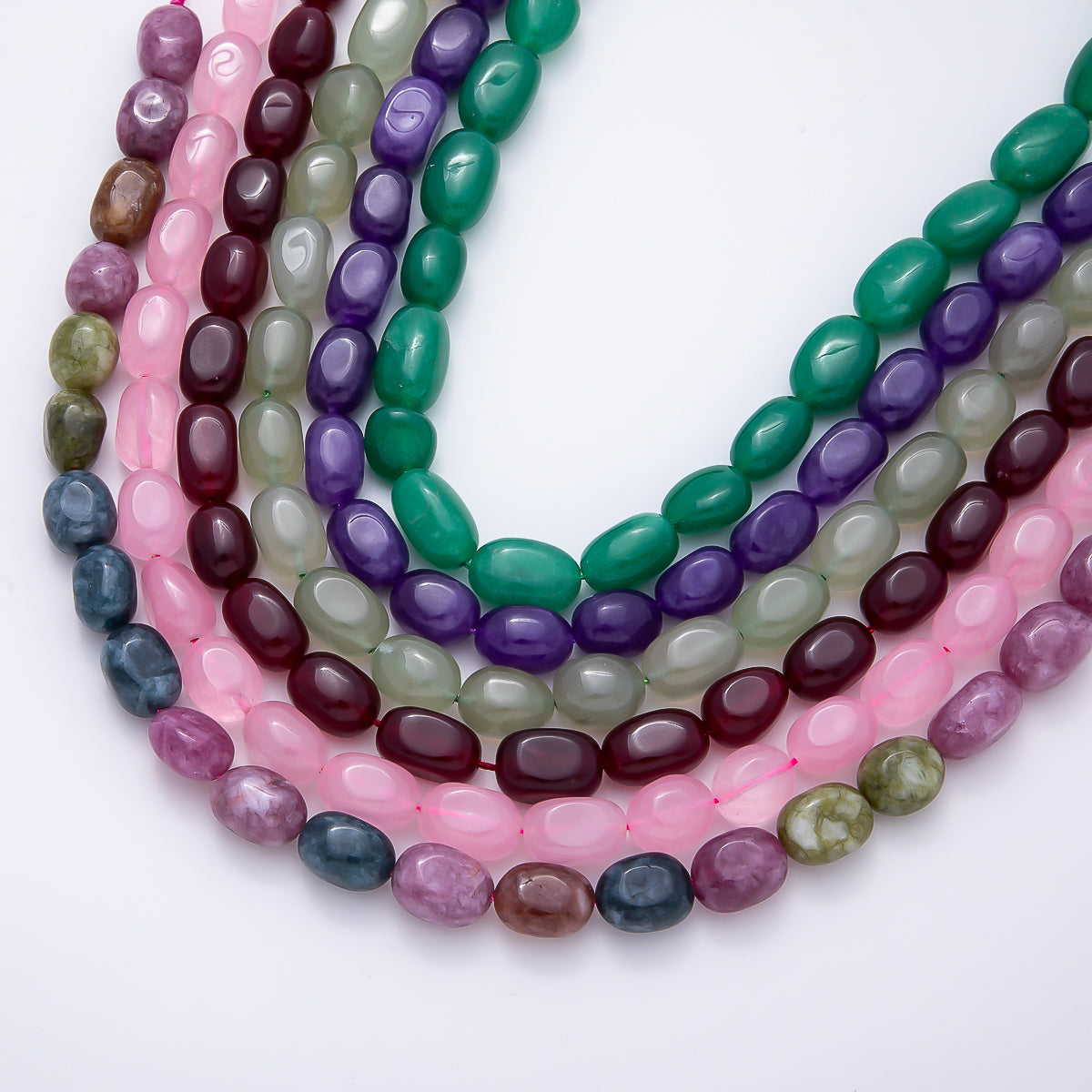 12mm Aventurine, Pink Quartz, Carnelian, Amethyst, Peridot, Tourmaline Oval Gemstone Bead Strand Finding | WA-00269