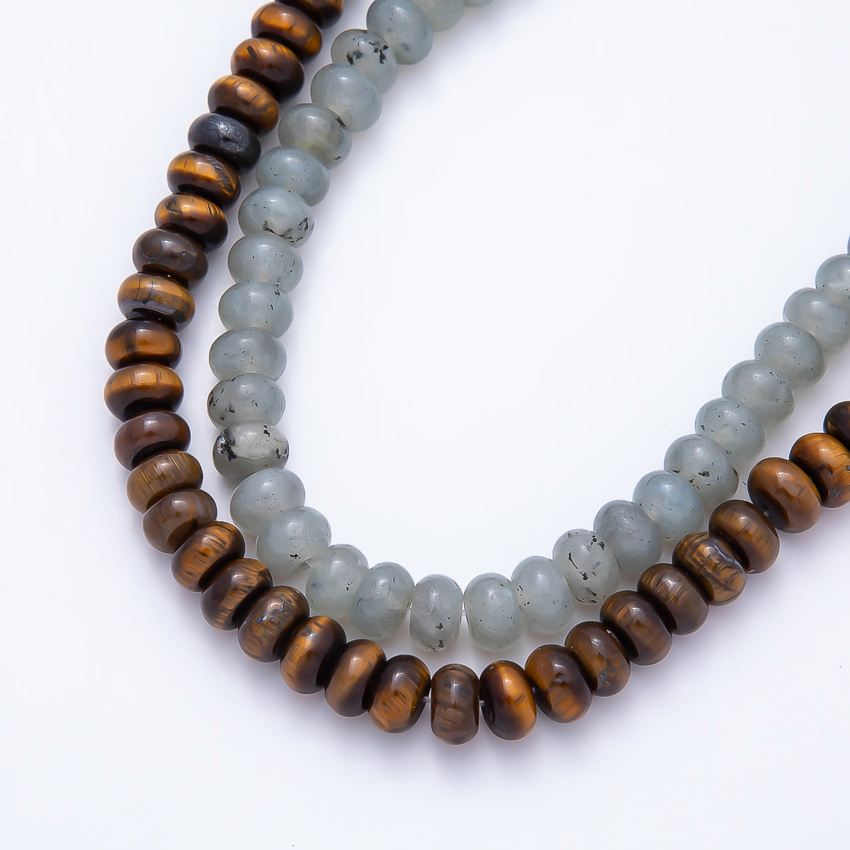8mm Brown Tiger Eye, Grey Labradorite Rondelle Natural Gemstone Bead Strand Finding | WA-01441 WA-01460