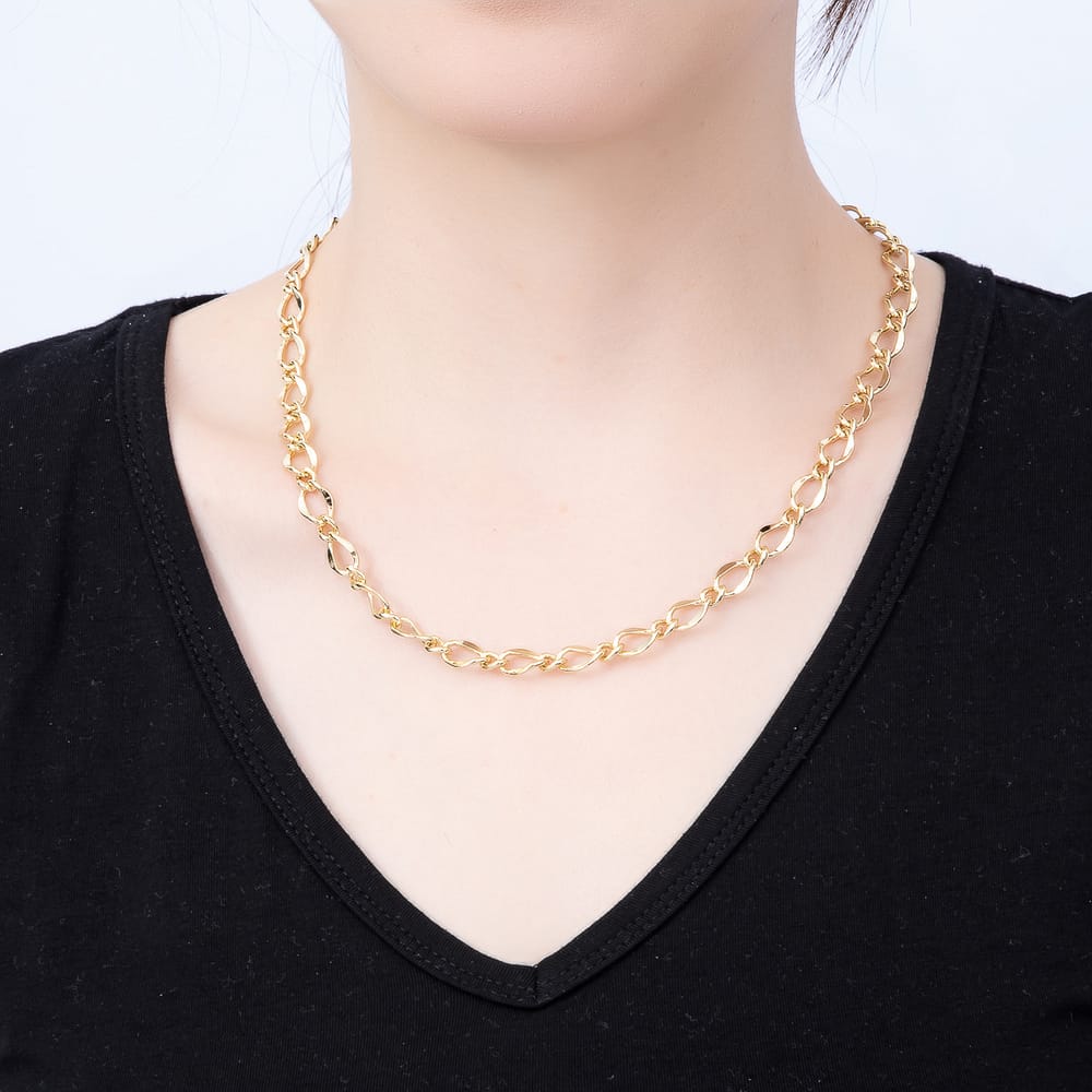 Stainless Steel 5mm Minimalist Geometric Figaro Chain 19.5 Inch Necklace | WA-01631