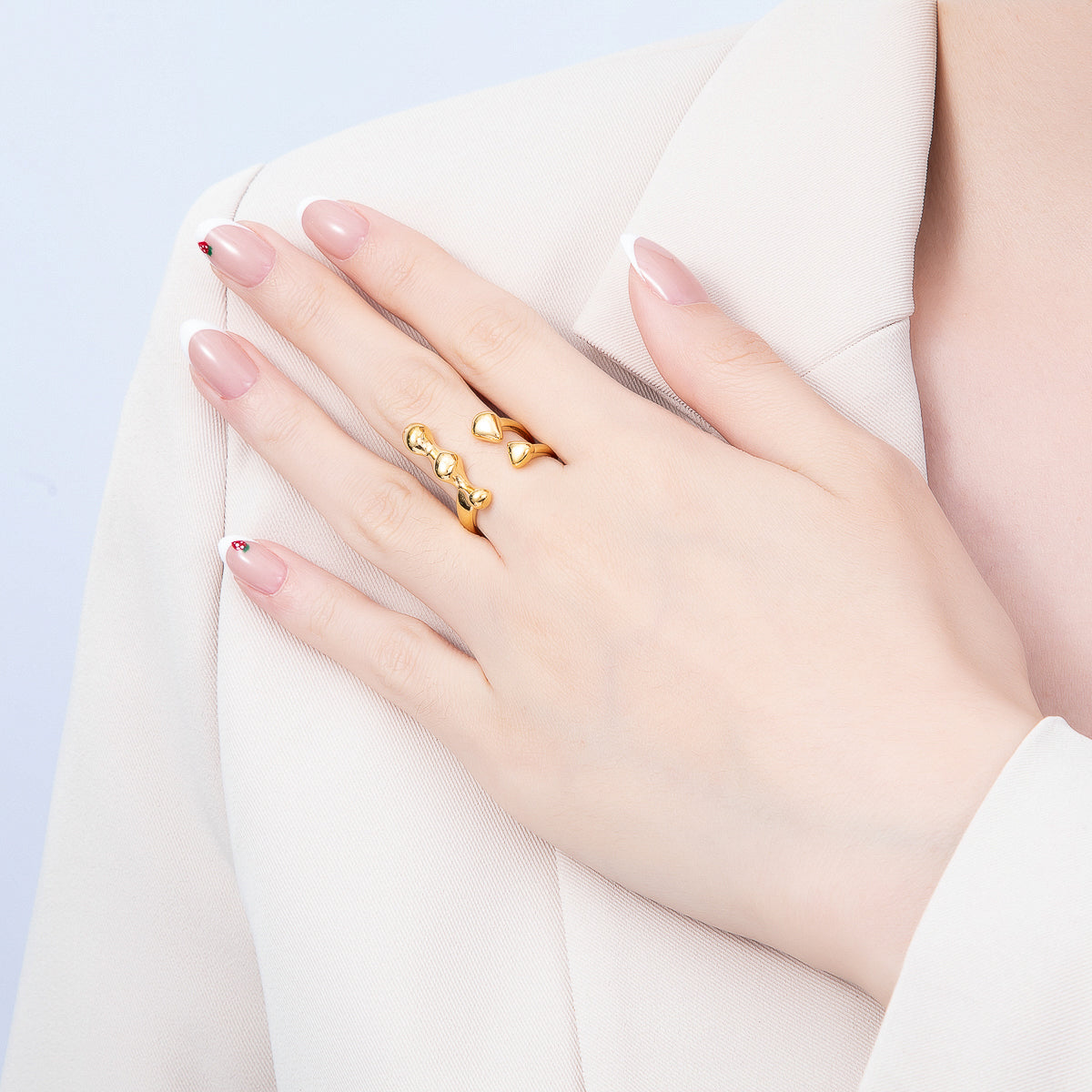 Stainless Steel Molten Drip Wrap Wrap Ring | Rings-00319
